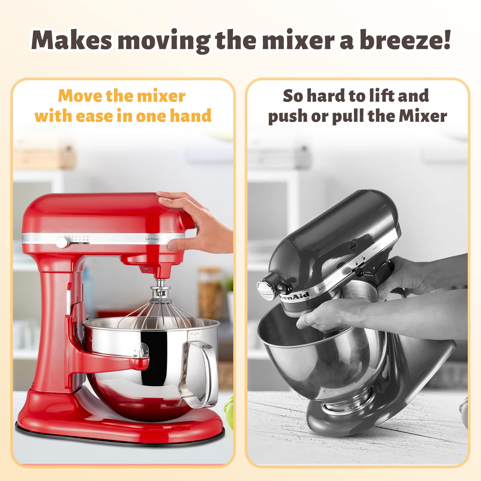 Mixer Mat Slider Compatible With Kitchenaid 5 8 Qt Bowl Lift Mixer   Metal Appliance Sliding Tray Kitchen Countertop Storage Mov