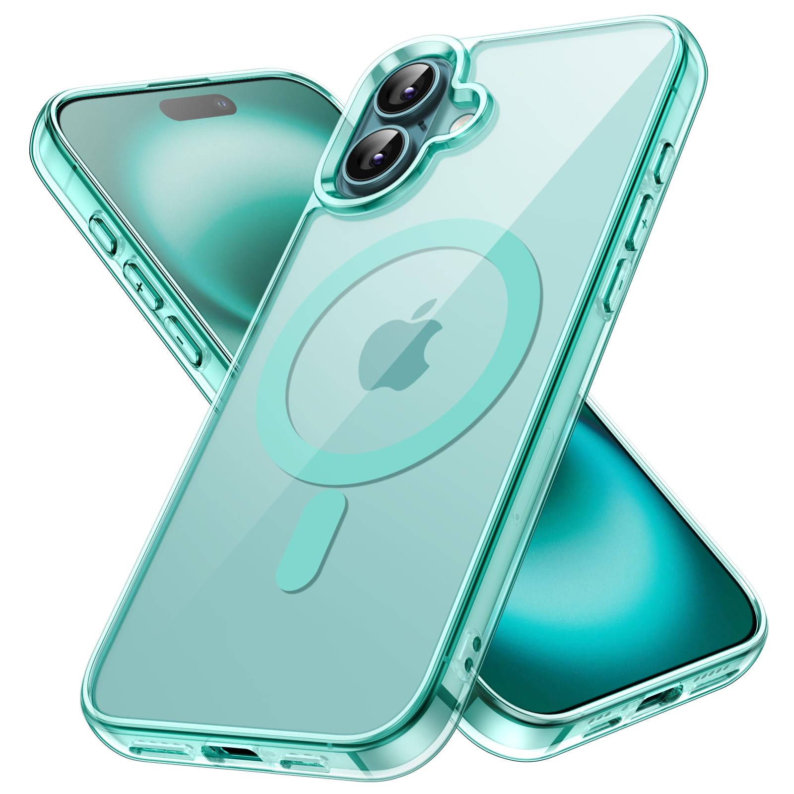 JETech Magnetic Case for iPhone 16 6.1-Inch Compatible with MagSafe, Shockproof Phone Bumper Cover, Anti-Scratch Clear Back (Tea