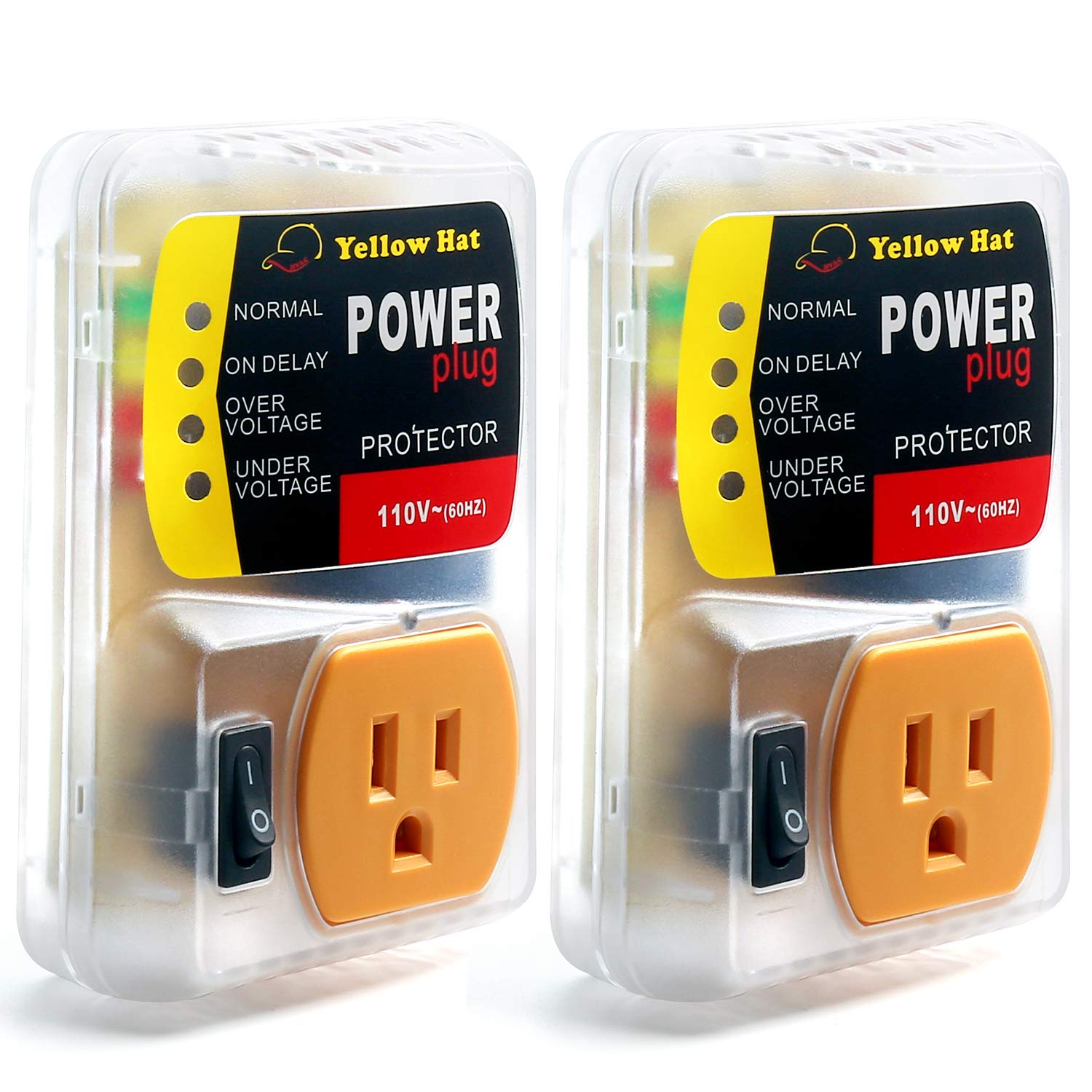 Surge Protector,Voltage Protector For Home Appliance, Voltage Brownout Outlet 110V 15A (2 Pack) Red