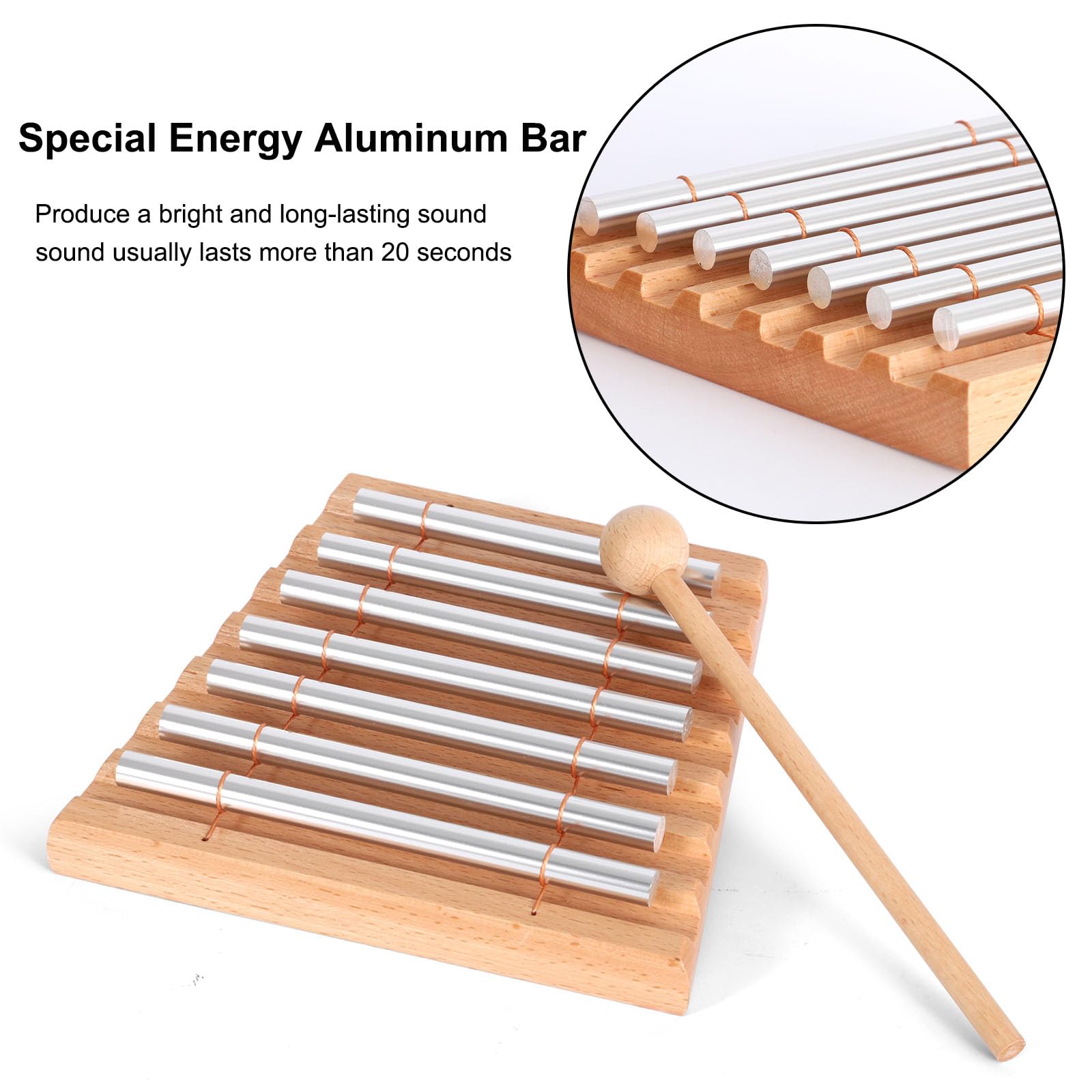 Lieke 7 Tone Hand Chime Instrument Meditation Chime Mindfulness Bell With Nice Tone For Yoga Meditation Sound Healing Teachers