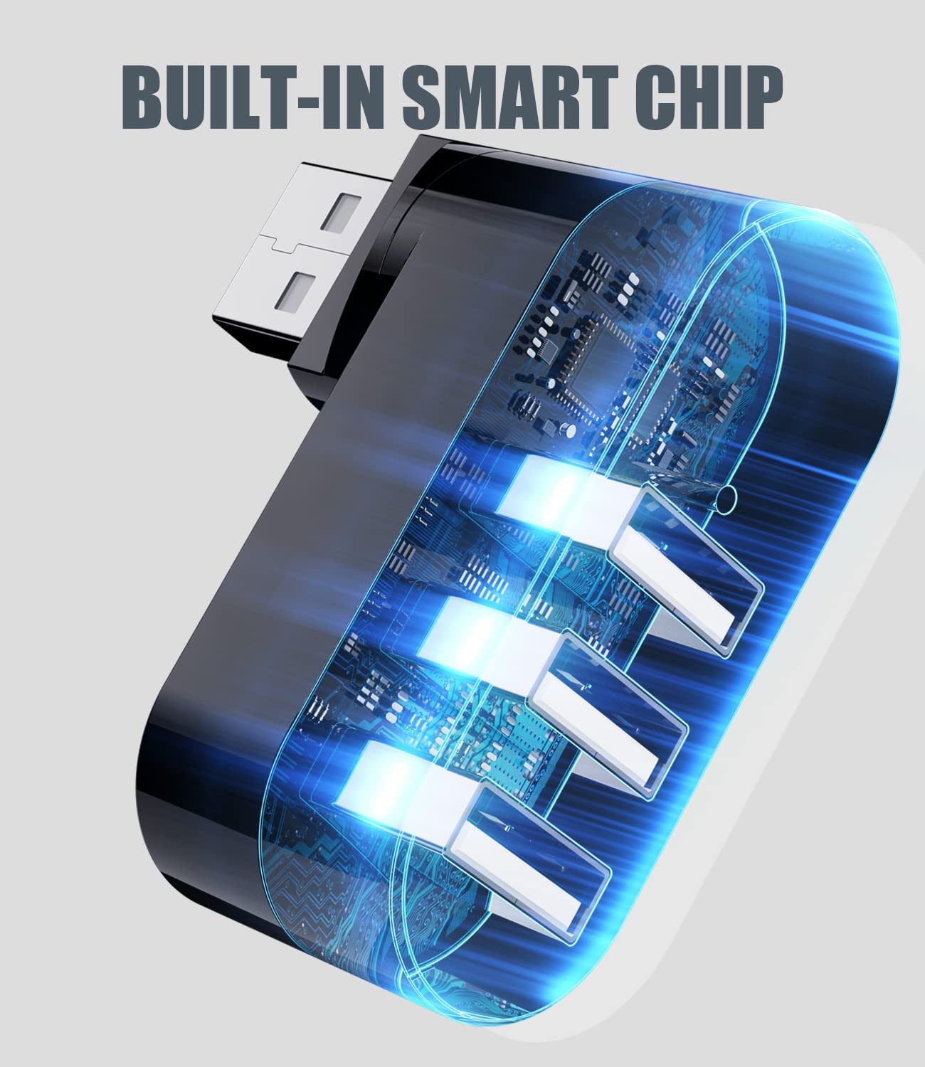 Usb Port Splitter, Panpeo 3 Port Usb 2.0 Expander Splitter [90/180 Degree Rotatable] For Laptop, Xbox, Wii, Ps3, Pc, Mac, Mac Bo