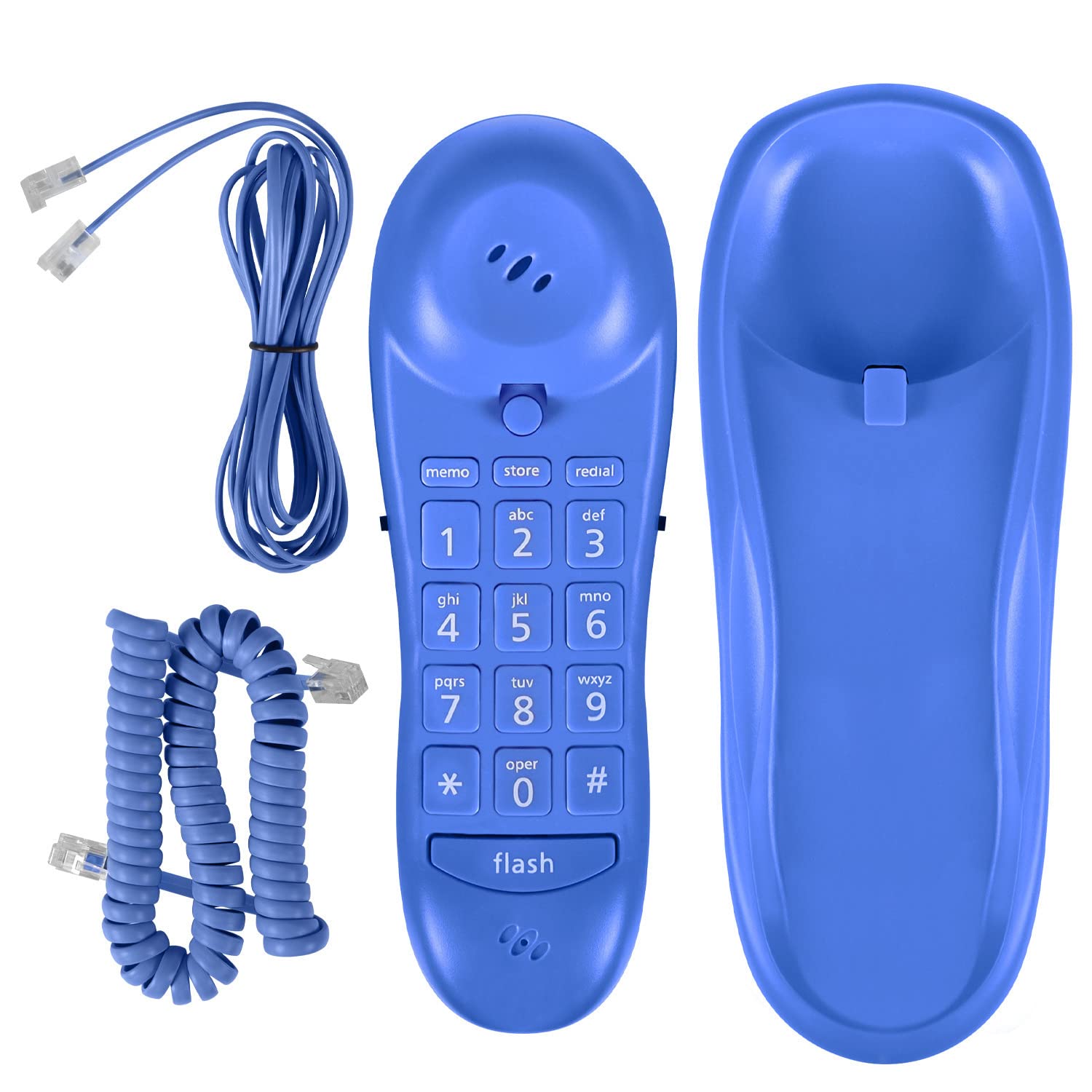 Slimline Blue Colored Phone For Wall Or Desk With Memory – Electroeshop