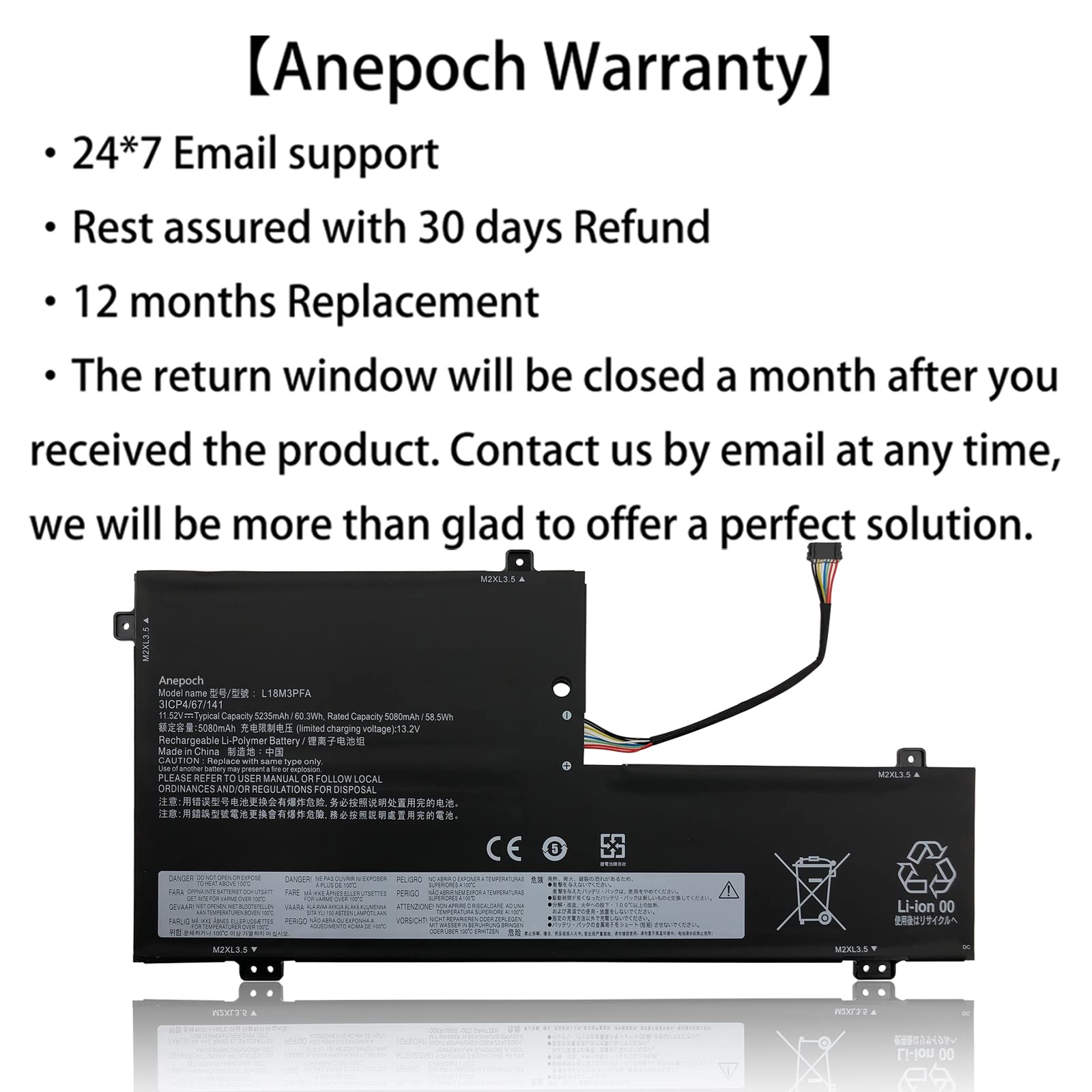 Anepoch L18M3Pfa Laptop Battery Replacement For Lenovo Yoga C740 15Iml C740 15 81Td Series Notebook L18D3Pf2 5B10T83739 5B10T837