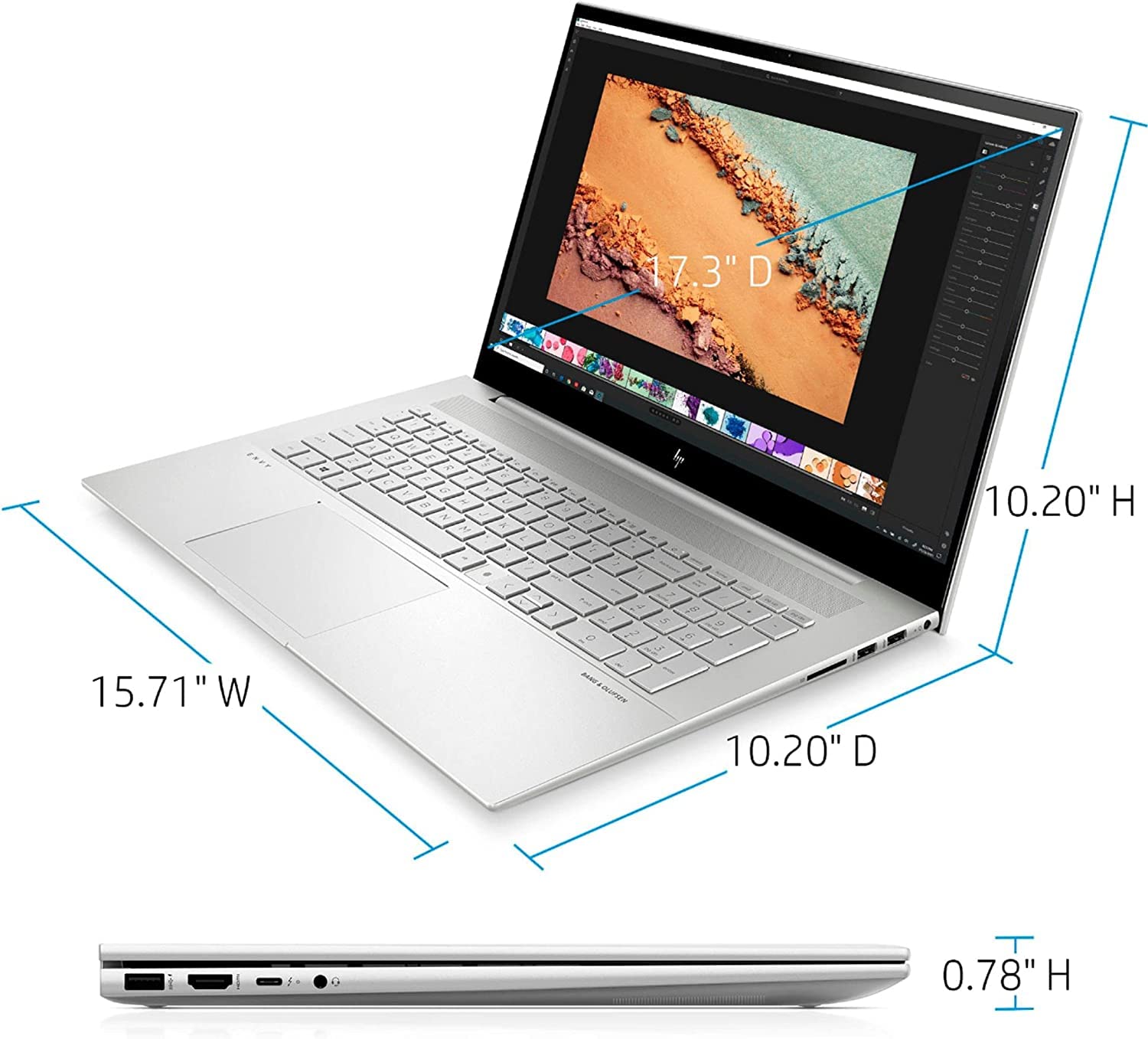 Hp Envy 17.3'' Fhd Touchscreen Laptop, Intel Core I7-1165G7, 64Gb Ram, 2Tb Ssd, Backlit Keyboard, Intel Iris Xe Graphics, Finger