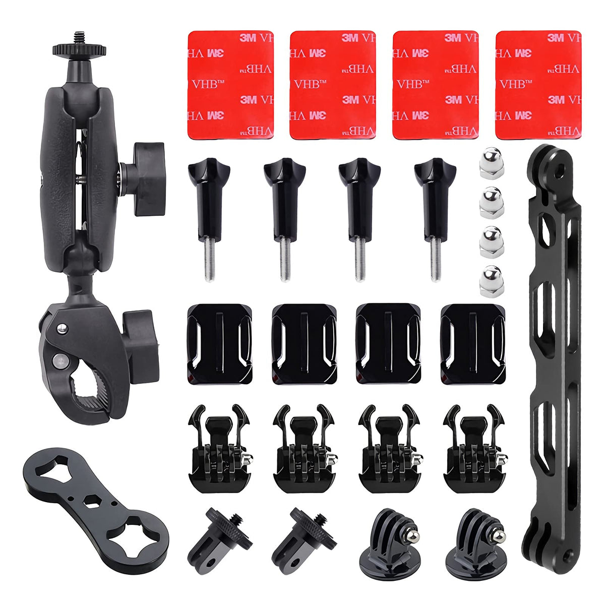 Motorcycle Accessory Bundle For Insta360 One X2, X3, X, One R, Rs, Go 3, Gopro Hero Max, Fusion, Dji Osmo Action 2 Camera