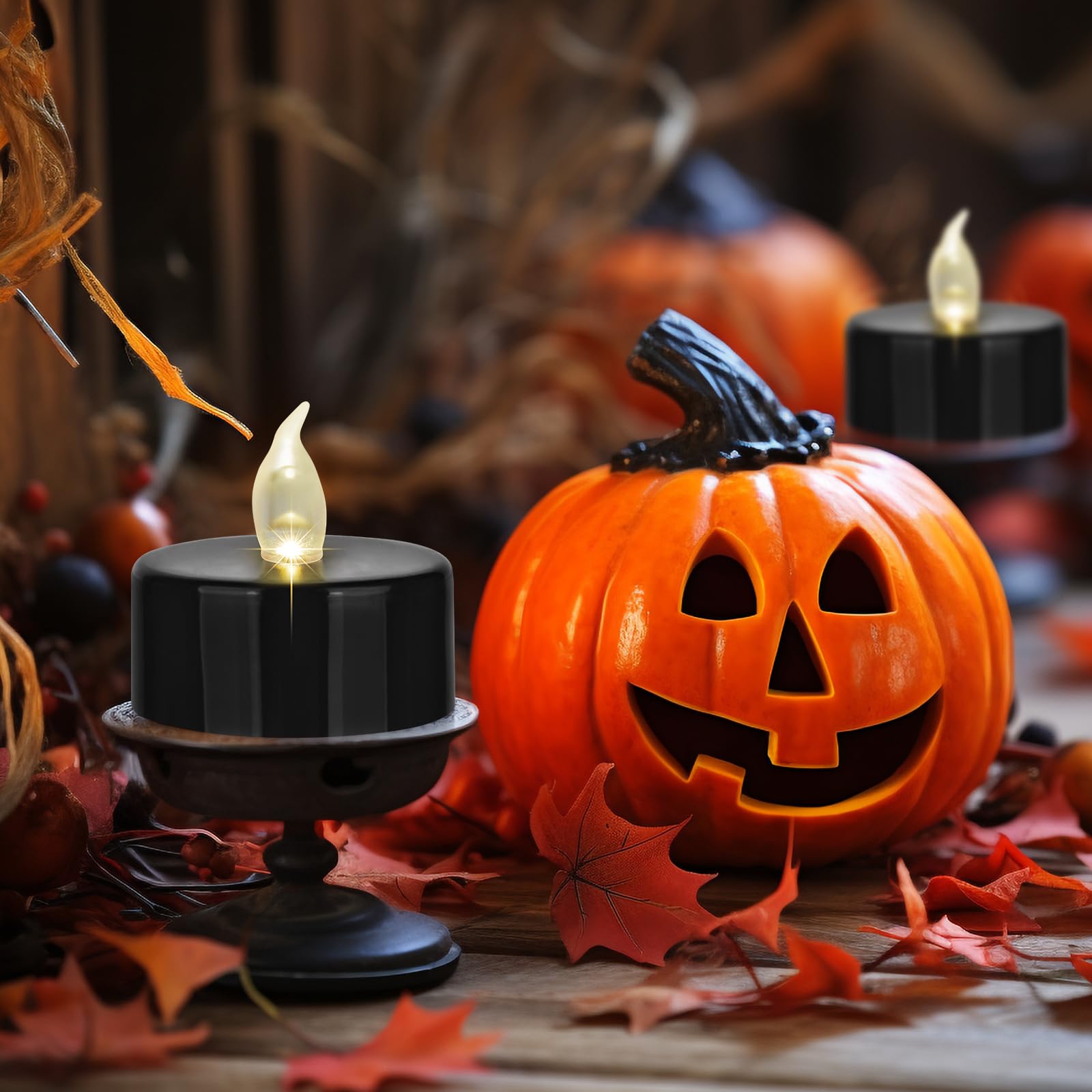 Minxin Battery Operated Tea Lights Candles:12 Pack Realistic And Bright Flickering Holiday Gift Flameless Candles Led Electric T