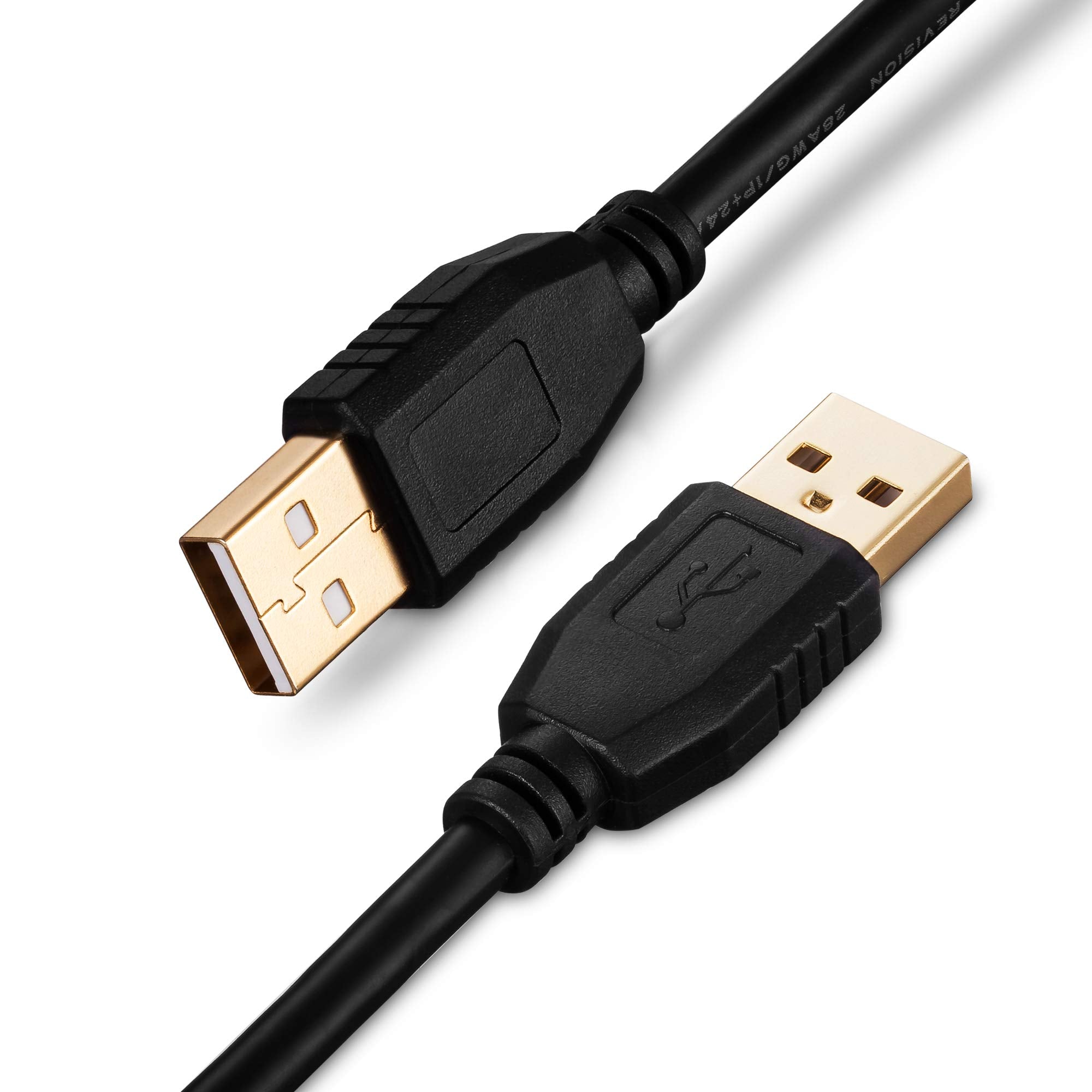 Tan QY USB 2.0 Cable with Signal Booster Gold-Plated Connector Black 50Ft