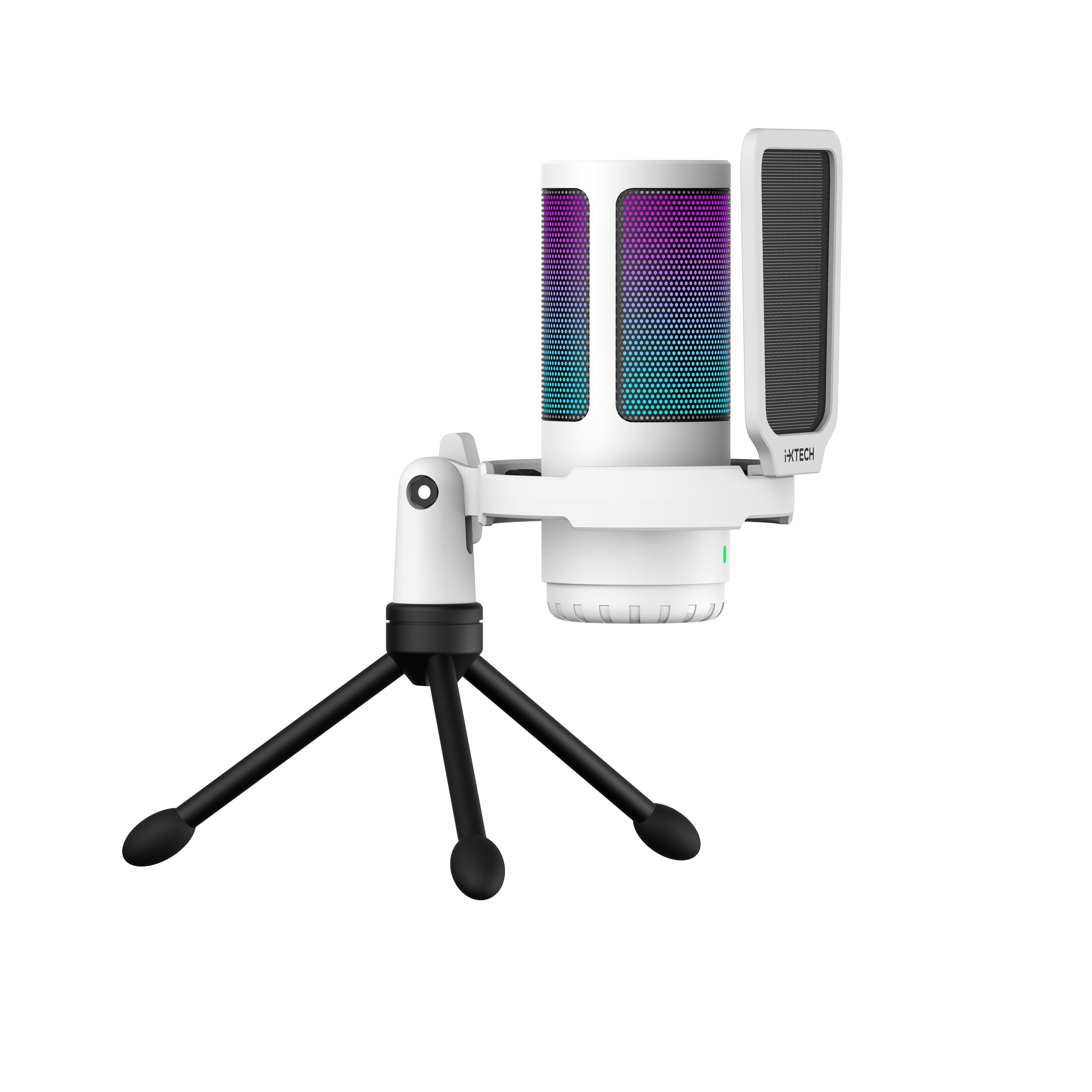 Ixtech Usb Gaming Microphone For Pc, Rgb Condenser Microphone With Tripod Stand, Pop Filter, Rotate Gain Button, And Quick Mute,
