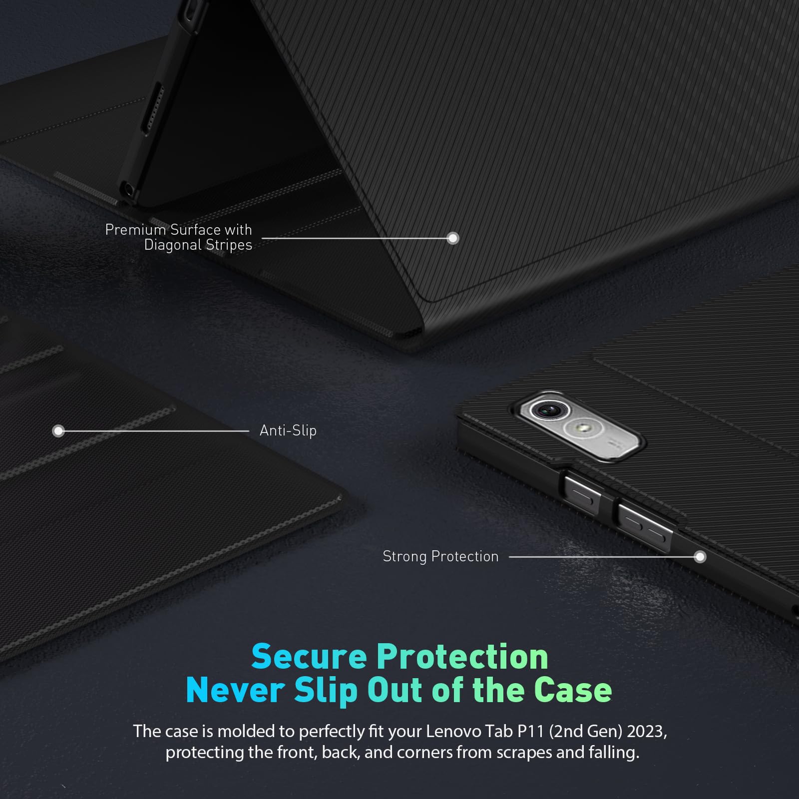 Doohowcase Backlit Keyboard Case Touch For Lenovo Tab P11 (2Nd Gen) 11.5'' 2023 (Tb350Fu), Bluetooth Keyboard With Trackpad & Tw