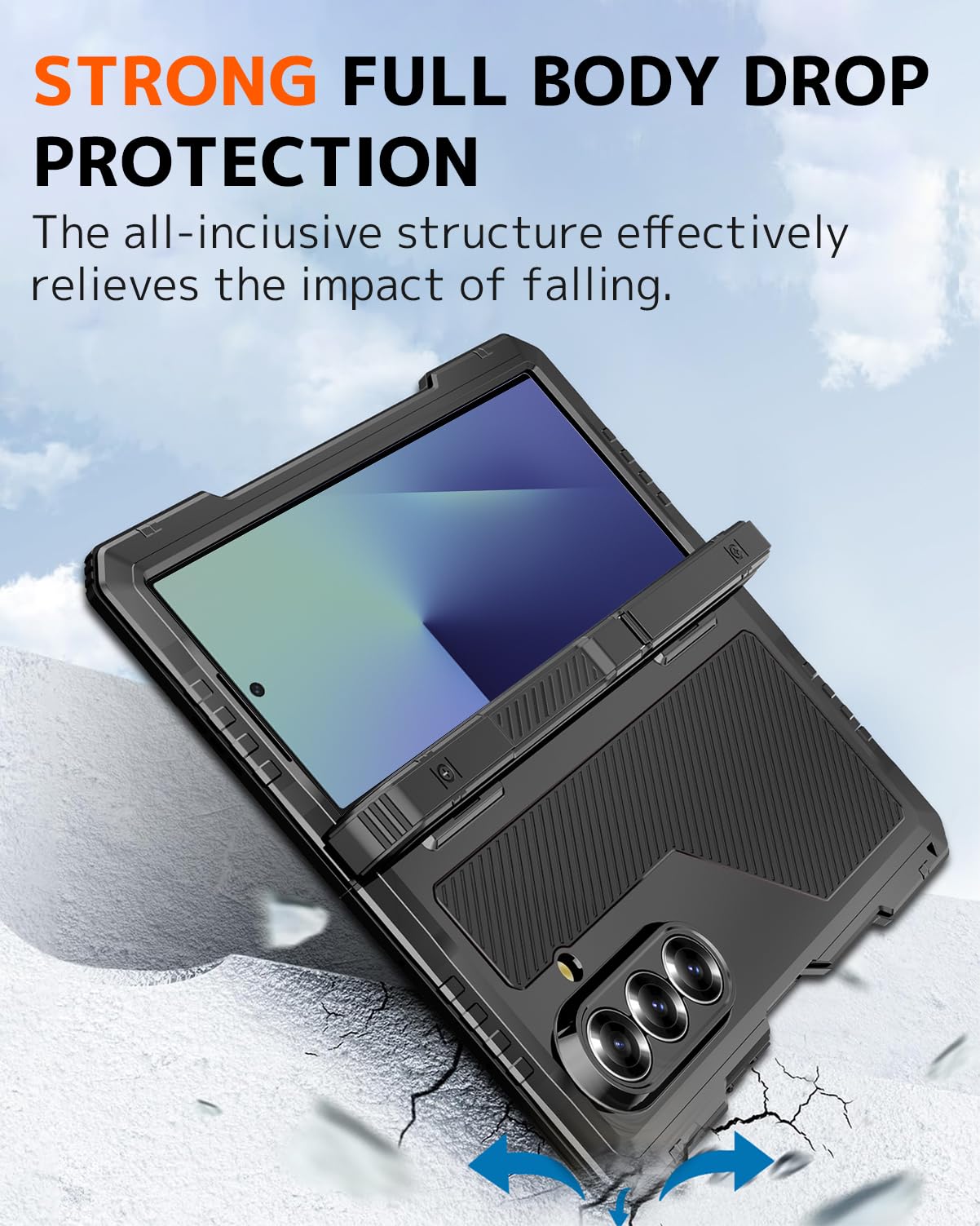 Ninki For Samsung Z Fold 7 Case With Slim S Pen Holder And Hinge Kickstand, Metal Silicone Full Body Screen Protector Shockproof