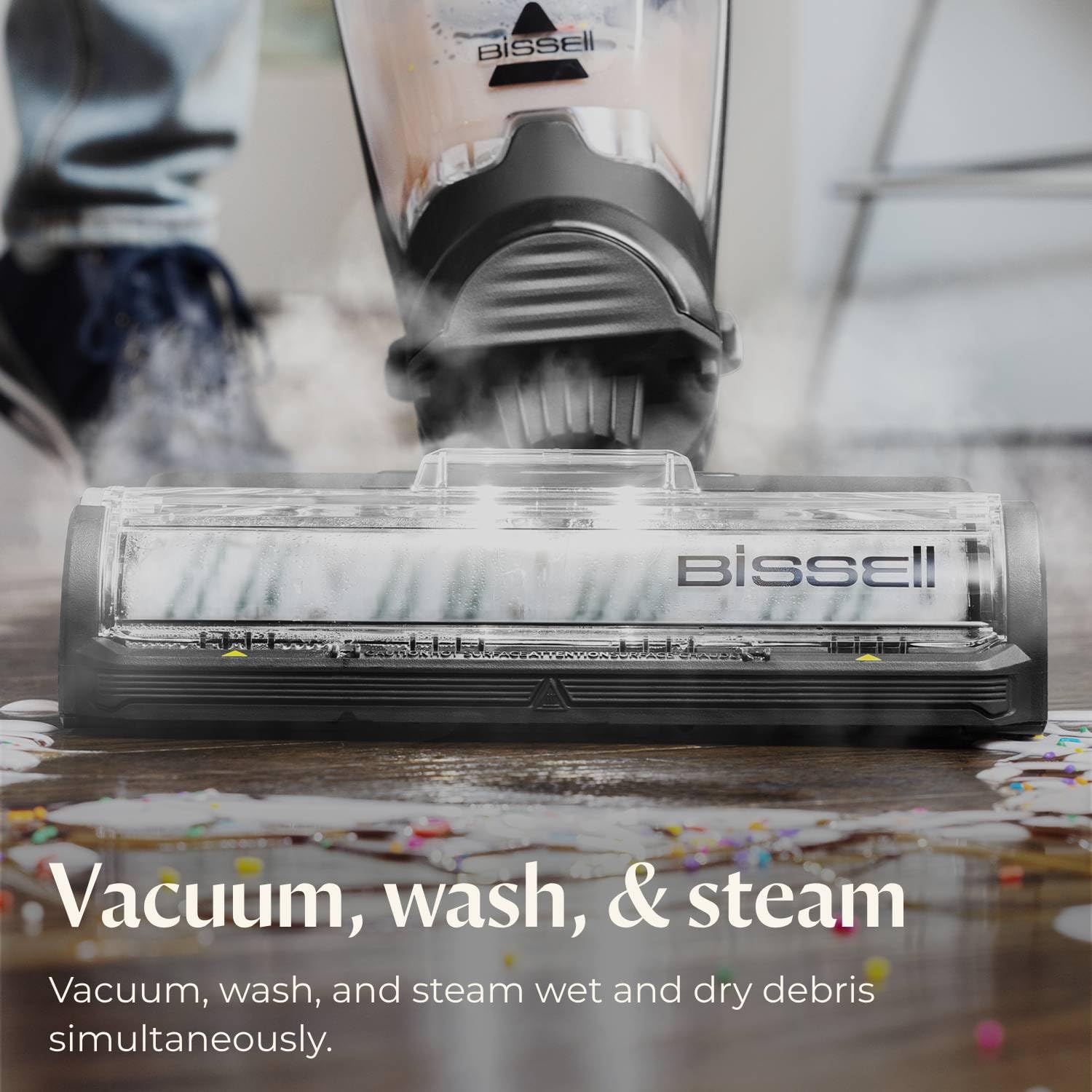 Bissell Crosswave Hydrosteam Deluxe Wet Dry Vac, Multi-Purpose Vacuum, Wash, And Steam, Formula Included, Green, 3515G