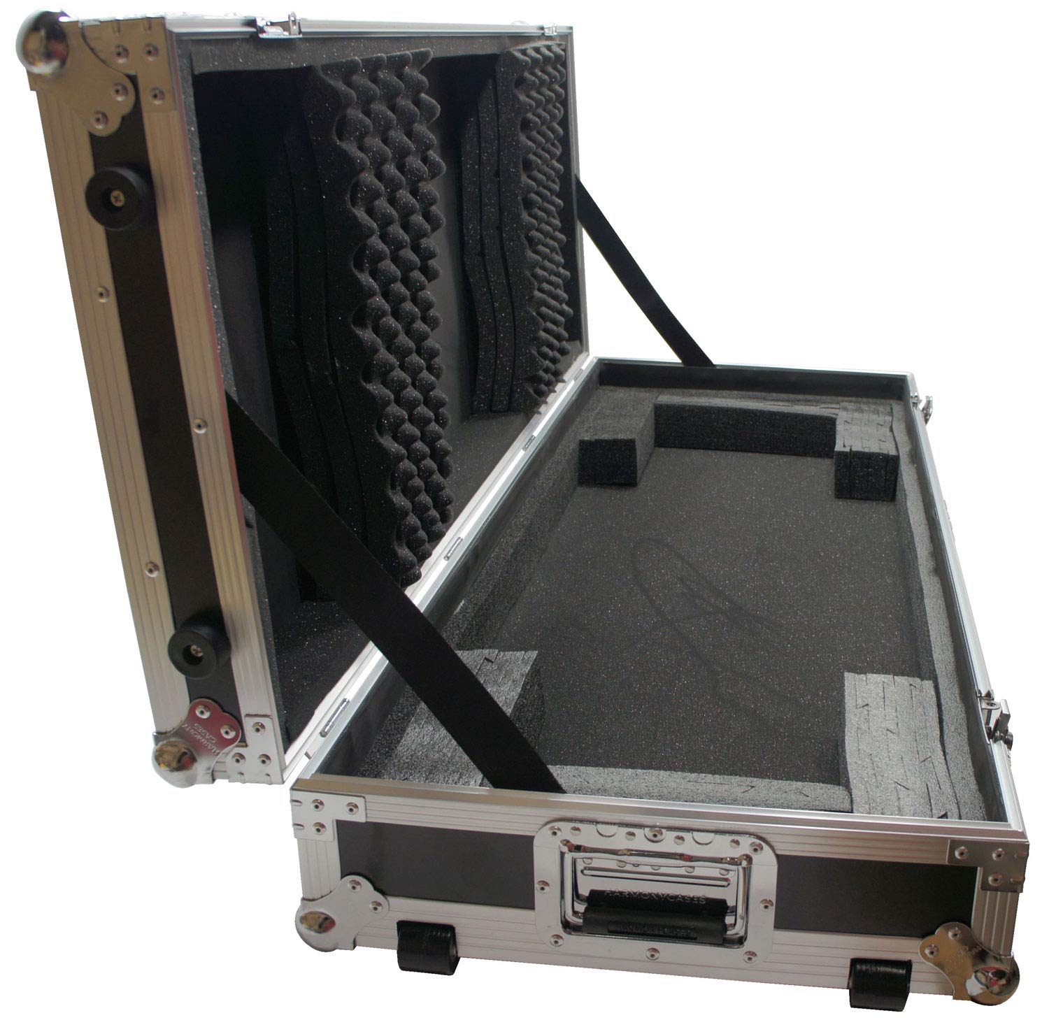 Harmony Audio Cases Hckb61W Flight Rolling Ata Hard Custom Case Compatible With 61 Note Keyboard