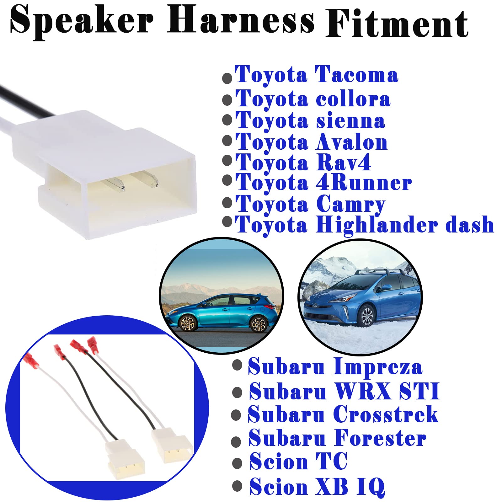 2 Pack 72 8104 Speaker Harness Adapter Compatible With Toyota Speaker Wire Harness Adapter Plug Compatible With Toyota Tacoma Tundra Camry Corolla 4 Runner Scion Pontiac Speaker Wiring Harness Adapter