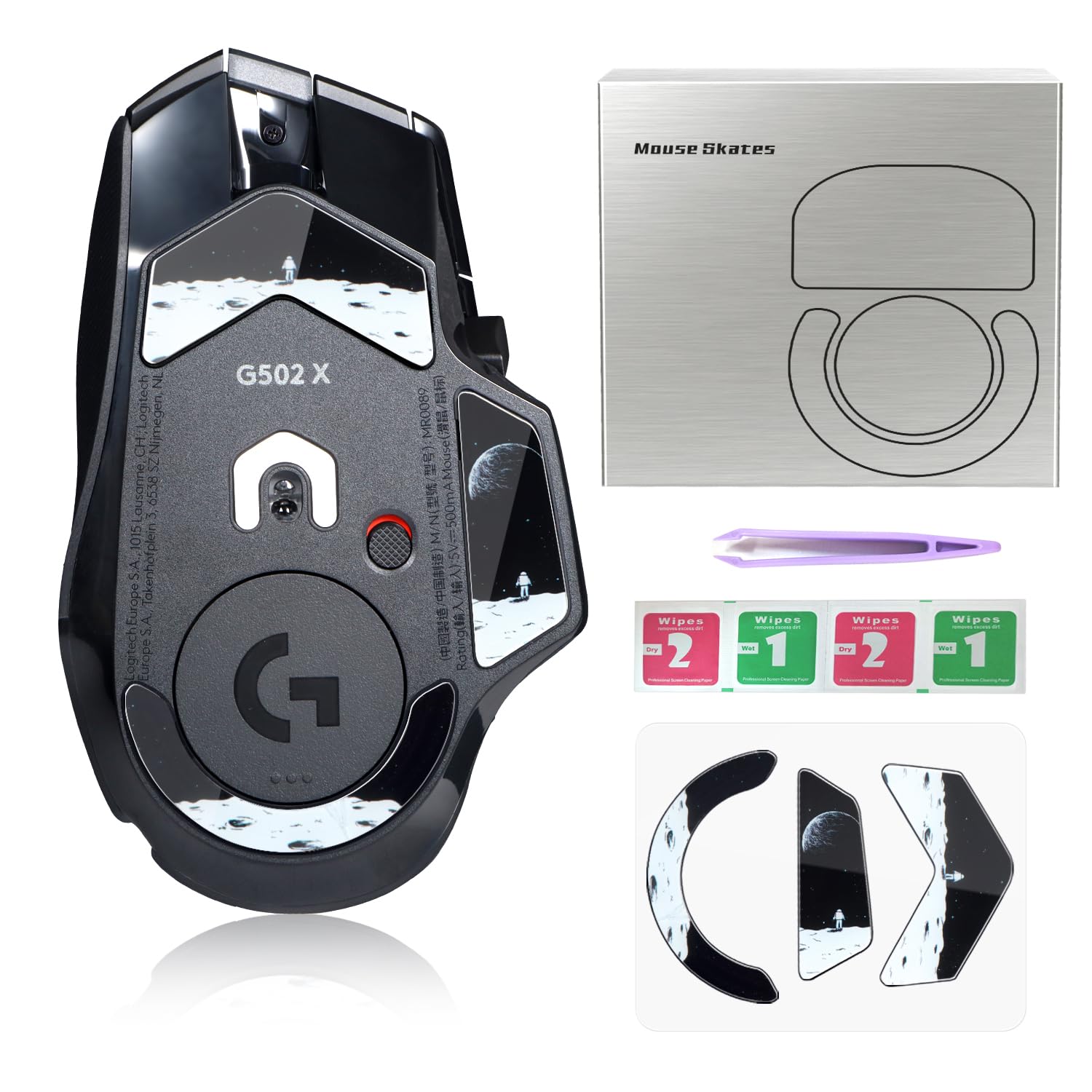 Immoenuc Glass Mouse Skates For Logitech G502 X Plus & G502 X Lightspeed Wireless Gaming Mouse Feet Pads Smooth Durable Game Mou