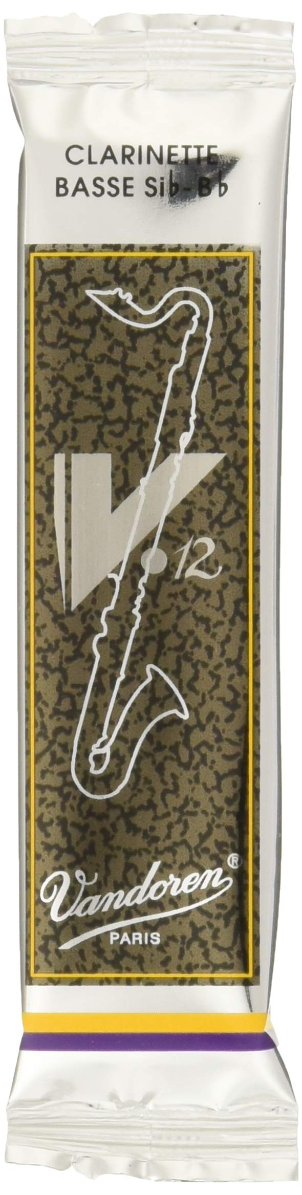 Vandoren Cr6225 Bass Clarinet V.12 Reeds Strength 2.5; Box Of 5, Black