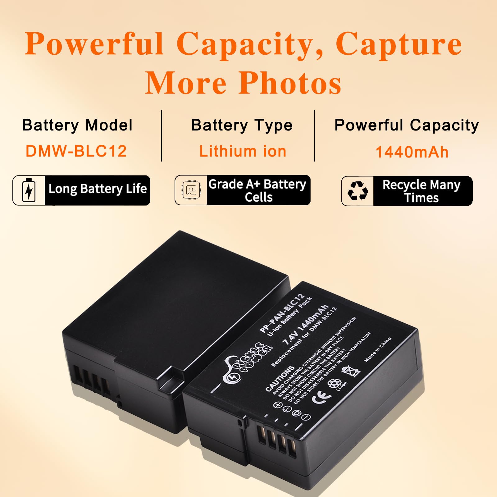 Pickle Power Dmw Blc12 Dmw Blc12E Dmw Blc12Pp Battery And Charger Set For Panasonic Lumix Dmc Fz1000 Dmc Fz200 Dmc Fz2500 Dmc G6