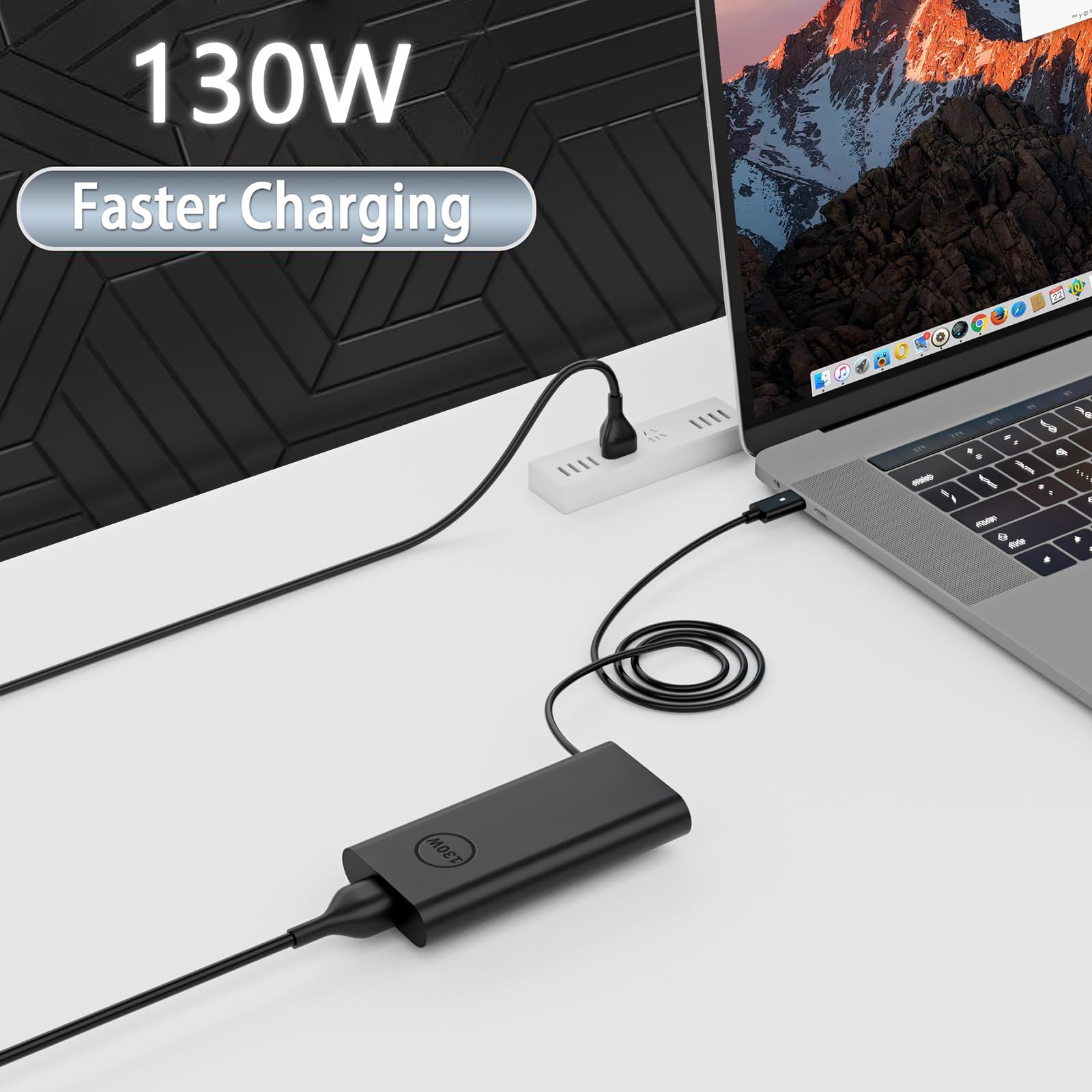 Replacement For Dell 130W Laptop Charger Usb C Type C Ac Adapter For Dell Xps 15 17 2In1 9575 9500 9700 Precision 5530 2In1 5550
