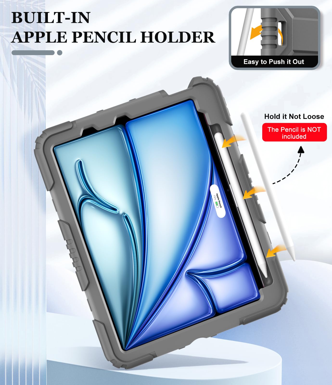 Okp Case For Ipad Air 11 Inch M2 2024 (Air 6Th), For Ipad Air 5Th/ 4Th Generation (2022/2020) 10.9'', Heavy Duty Rugged Air 6 5