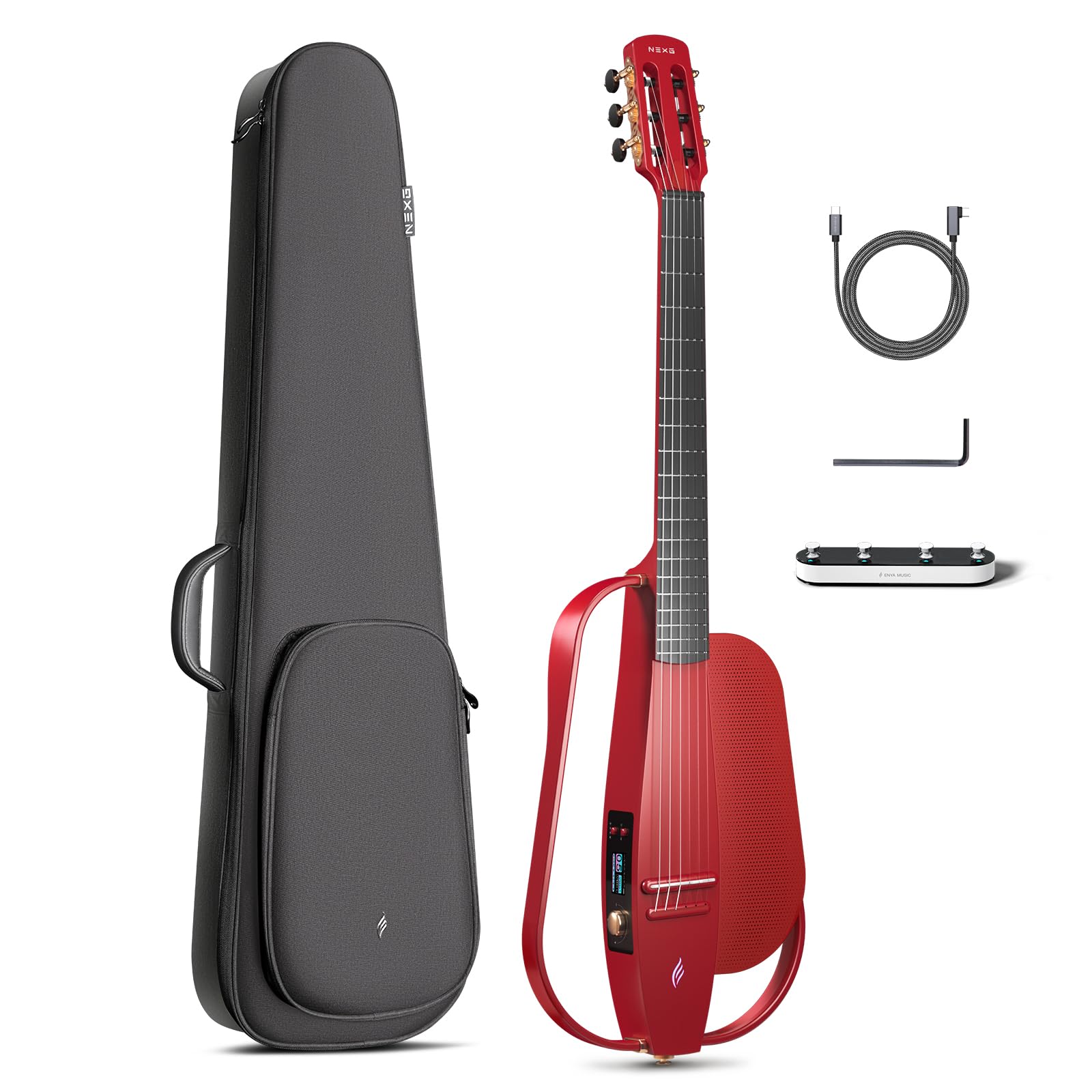 Enya Acoustic-Electric Carbon Fiber Classical Nylon String Travel Guitar NEXG 2N Smart Acustica Electric Guitarra with 50W Wirel