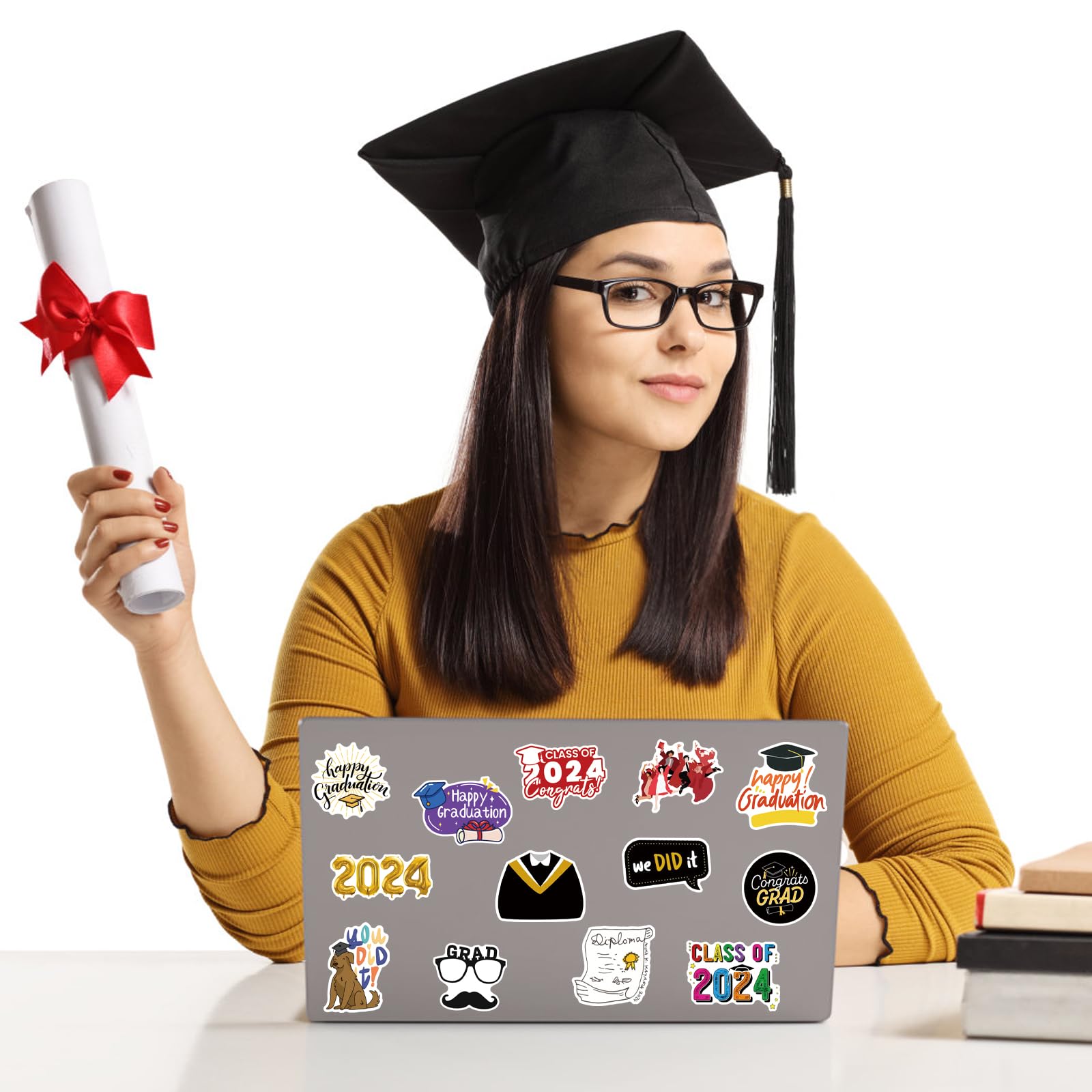 50Pcs Graduation Stickers 2024 College Stickers Class Of 2024 Stickers For Graduation Decorations Graduation Party Decorations 2