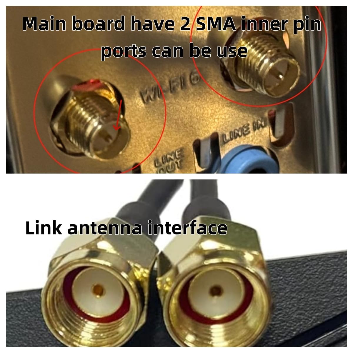 Samxi Sma Wifi 6E 2T2R Antenna 2.4G/5G Dual Band For Gigabyte Aorus Z390 Z490 Z590 X470 X570 X570S X570I H470 B460 H470I B450 B5