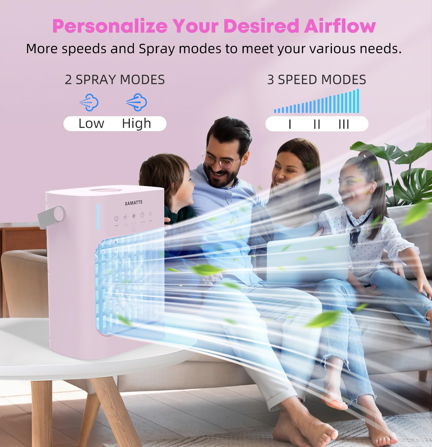 Portable Air Conditioners Cooling Fan, 3 Speeds Evaporative Mini Air Conditioner Portable, 700Ml Portable Ac Air Cooler, Persona