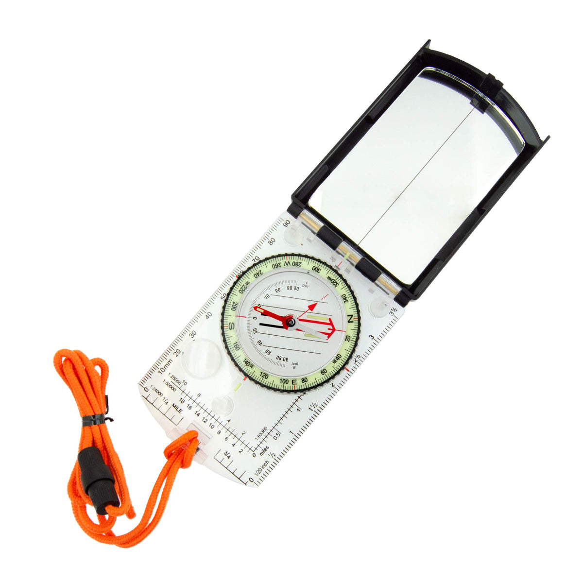Sun Company Prosight Sighting Map Compass With Adjustable Declination   Lightweight Orienteering Baseplate Compass For Hiking, B