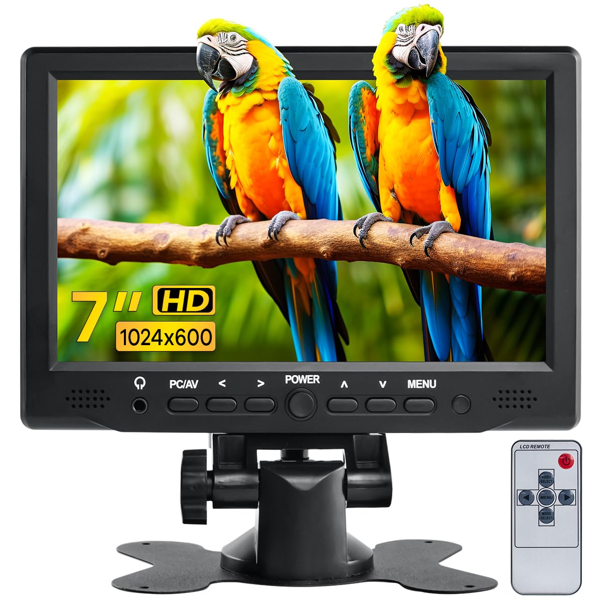 Hosyond 7 Inch Small Monitor Tft Lcd Display 1024X600 Hdmi Mini Portable Screen For Pc/Tv/Camera/Gaming/Raspberry Pi