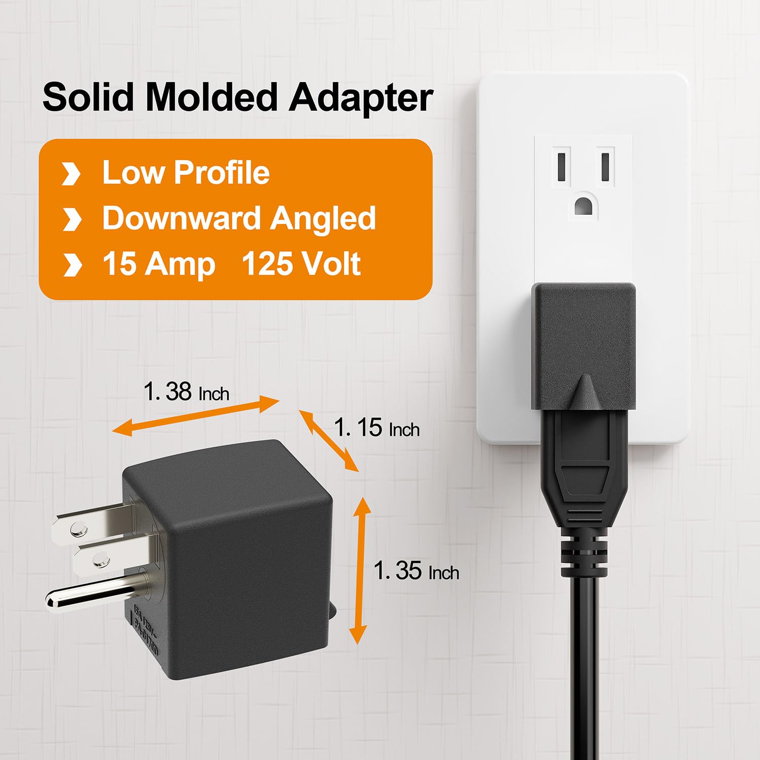 90 Degree Adapter Right Angled Downward Angled Usa 3 Prong Male Female Adapter,90 Degree Angled Usa Male Female Power Adapter, 5