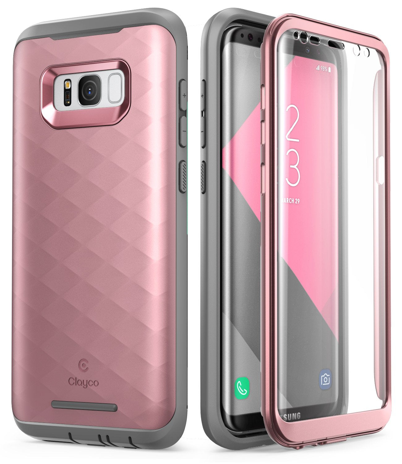 Samsung Galaxy S8 Plus Case, Clayco [Hera Series] Full-Body Rugged Case with Built-in Screen Protector for Samsung Galaxy S8 Plu