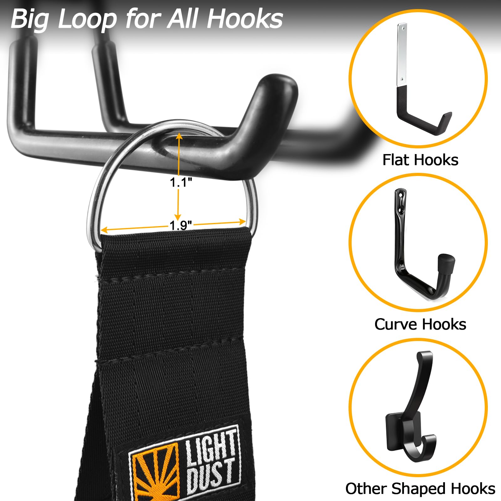 Hanging Extension Cord Holder   Handle Wrap Straps With S Hooks 10Pack 13'' 22'' 35'' Heavy Duty Garage Organizer Tool Hangers