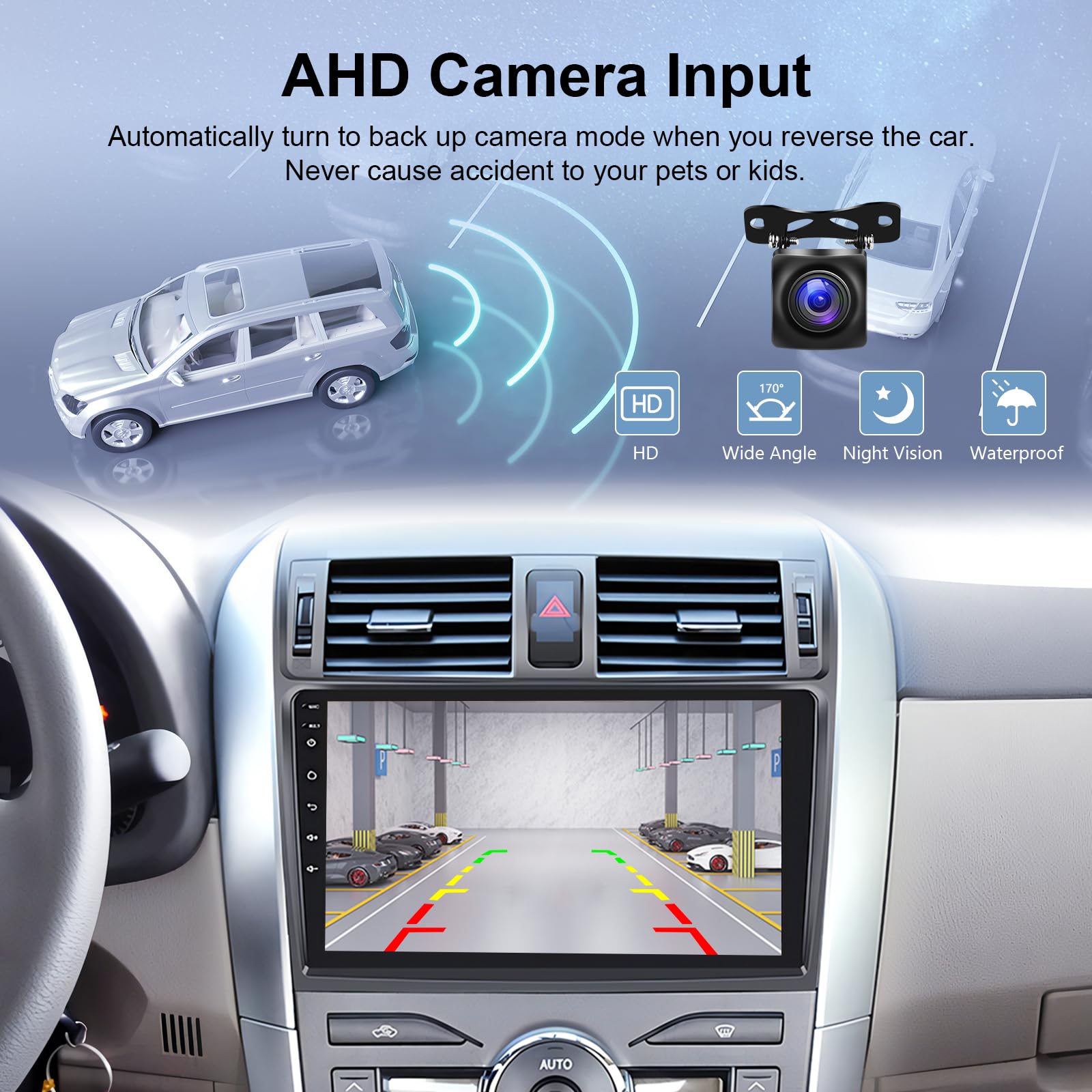 2G 64G Car Radio Stereo For Toyota Corolla 2009 2013, Rimoody Android 13 Wireless Carplay And Android Auto 9 Touch Screen Blueto