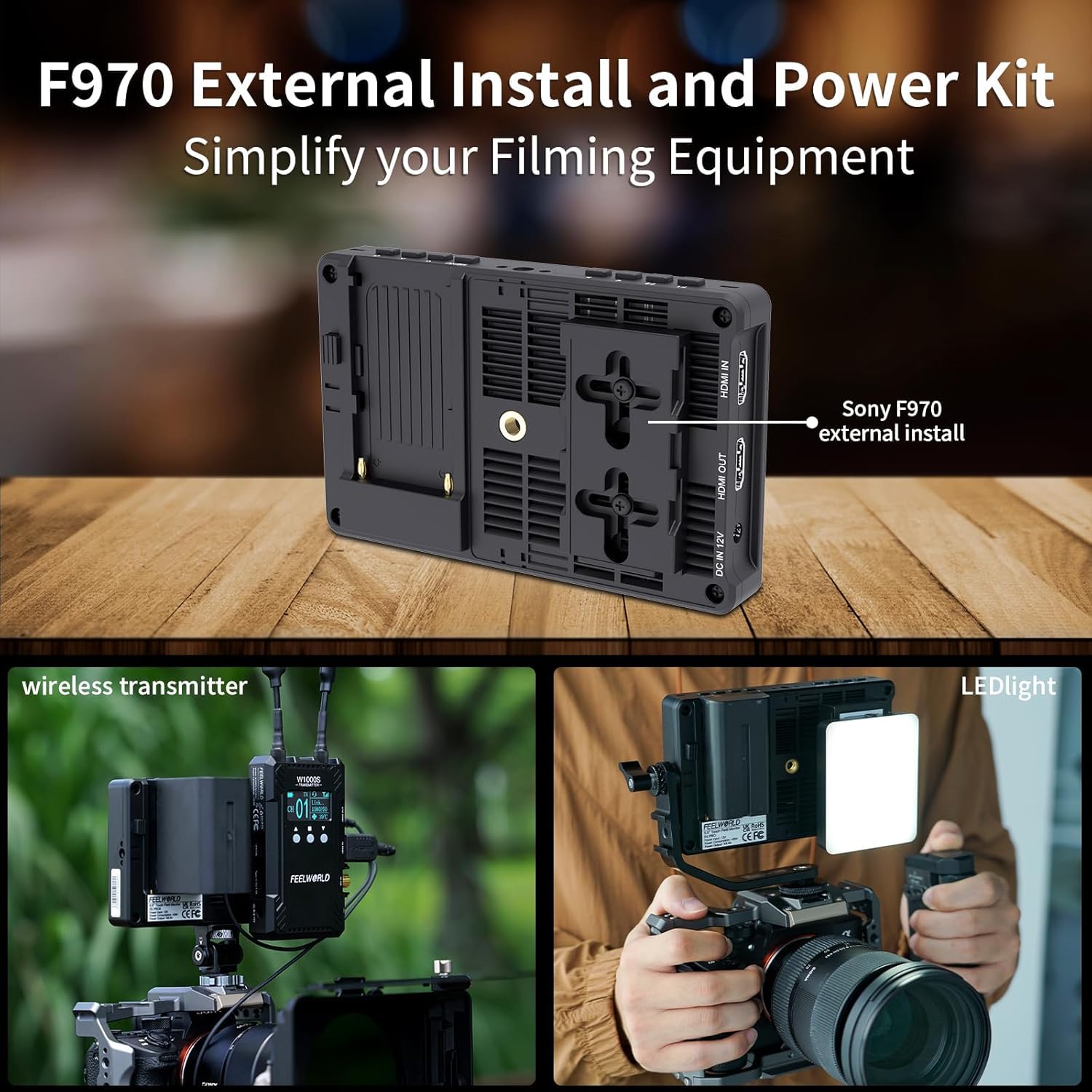 Feelworld F6 Pro +Battery +Carry Case 5.5 Inch 1600Nits High Bright Dslr Camera Field Monitor With Touchscreen Waveform 3D Lut F