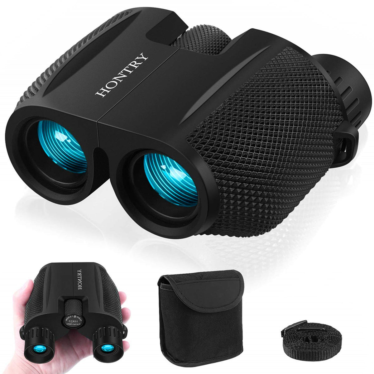 Hontry Binoculars For Adults And Kids, 10X25 Compact Binoculars For Bird Watching, Theater And Concerts, Hunting And Sport Games
