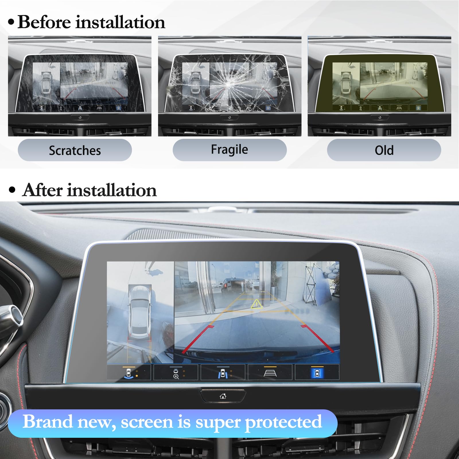 Sktu For 2024 Cadillac Ct5 Screen Protector For 2020 2024 Cadillac Ct5 10 Inch Navigation Cadillac Ct5 2024 Accessories Tempered Glass Hd Clear