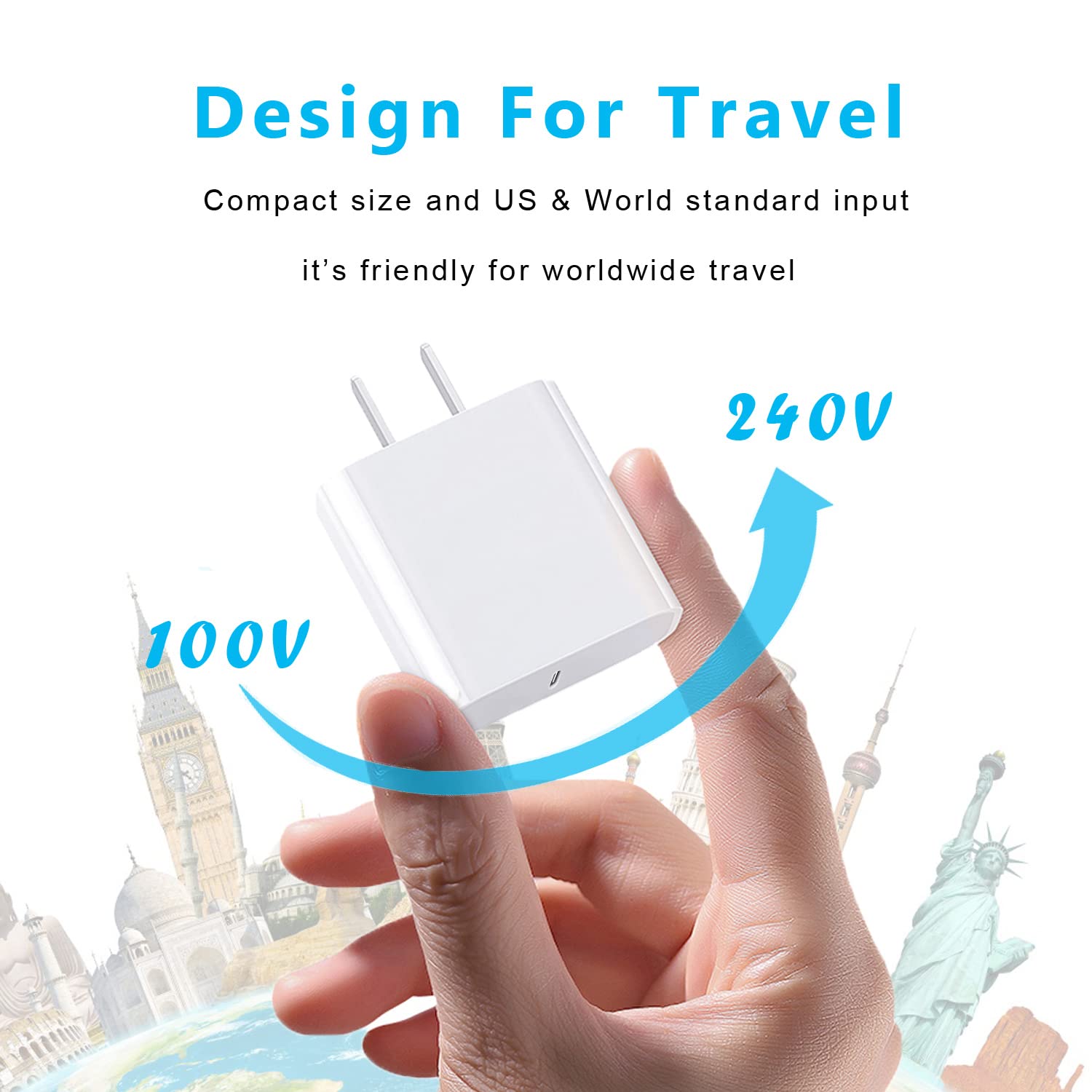 Iphone 16/15 Fast Charger Block, Usb Type C Wall Charger 2Pack 20W Pd Charging Brick Power Adapter Plug Box For Apple Iphone 16