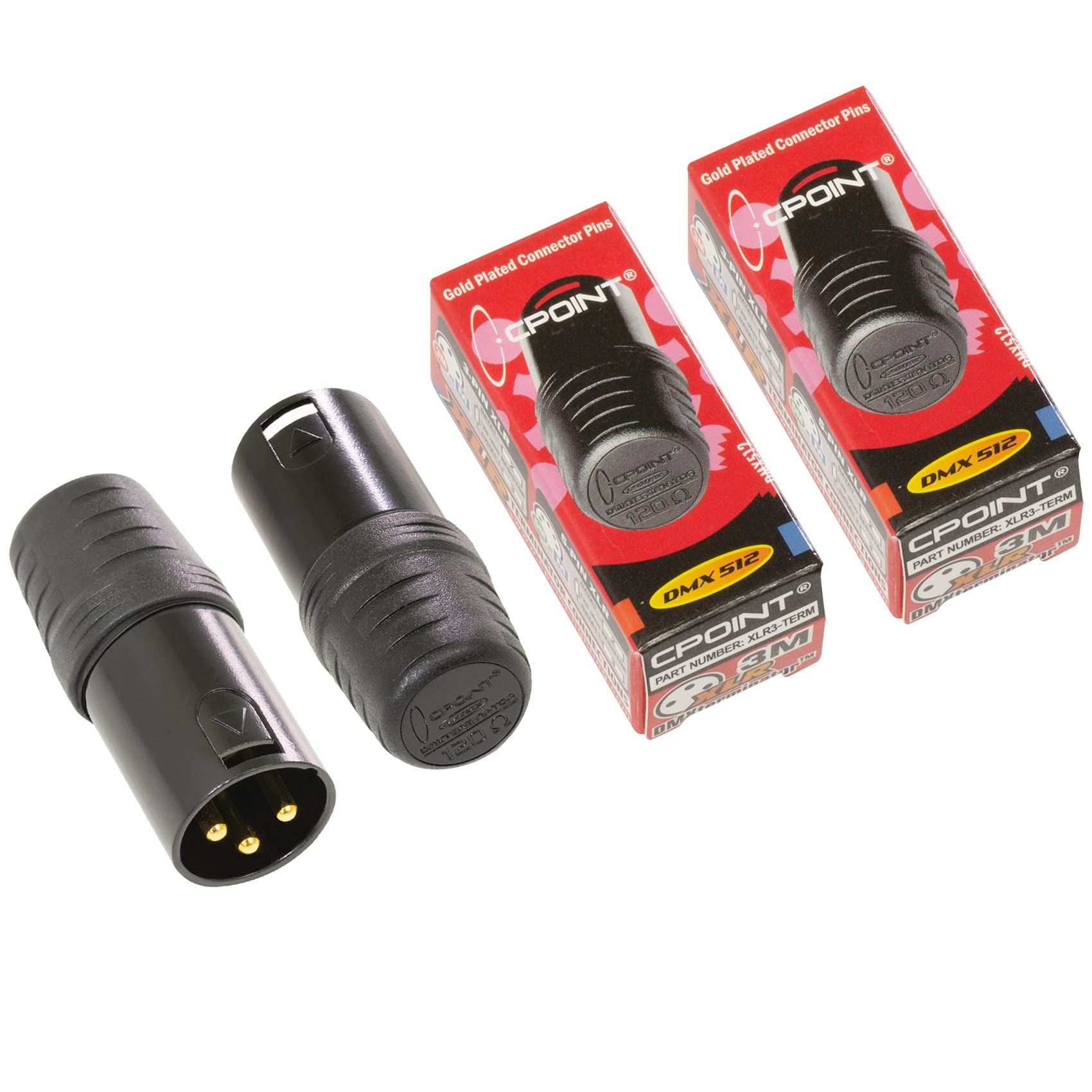 Sirs E 2 Pack   Cpoint Dmxterminator Xlr 3 Pin Dmx Terminator 120 Ohm Xlr3 Term