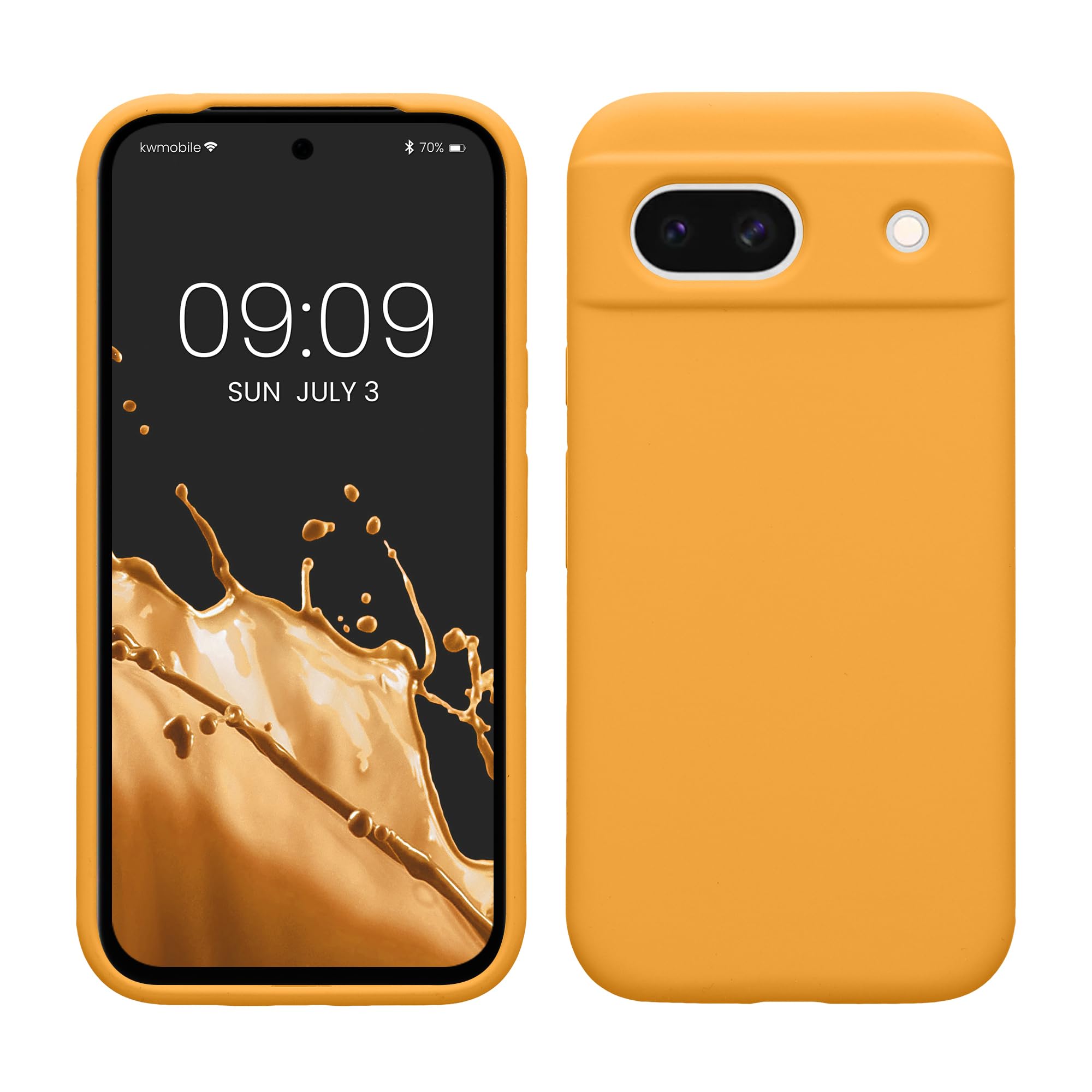 kwmobile Case Compatible with Google Pixel 8a Case - TPU Silicone Phone Cover with Soft Finish - Mango