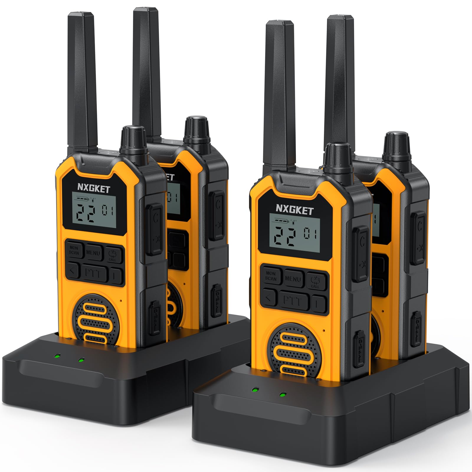 NXGKET BD-01 Heavy Duty Walkie Talkies, 2 Way Radio Long Range Advanced Triple Proof, 2500mAh Battery, Waterproof, Emergency, NO