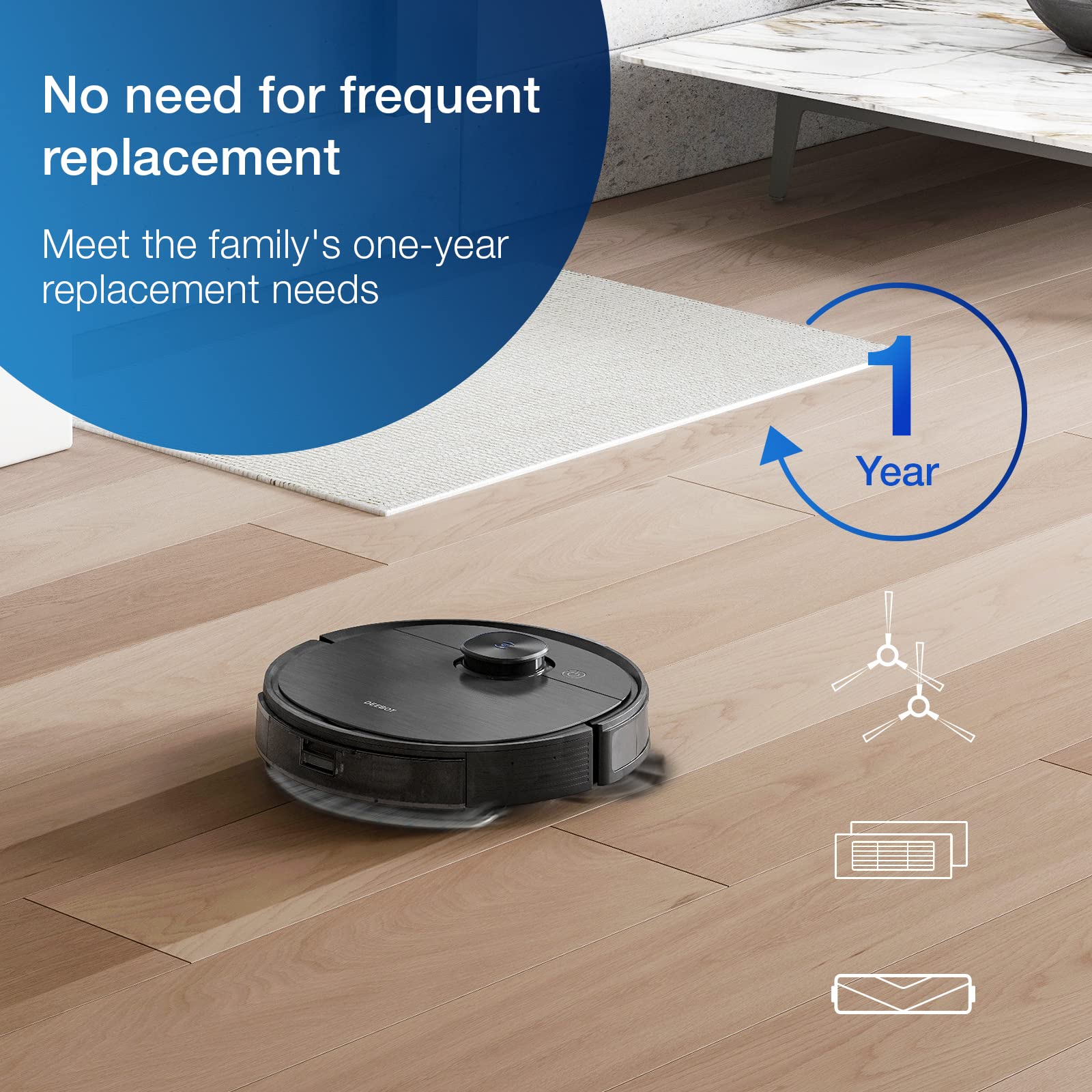 Ecovacs Deebot Accessory Pack (Replacement Brushes And Filters) For Deebot N10 Plus/N8 Pro+/N8 Pro/T8/T8 Aivi/ N7 /920/950/T5/