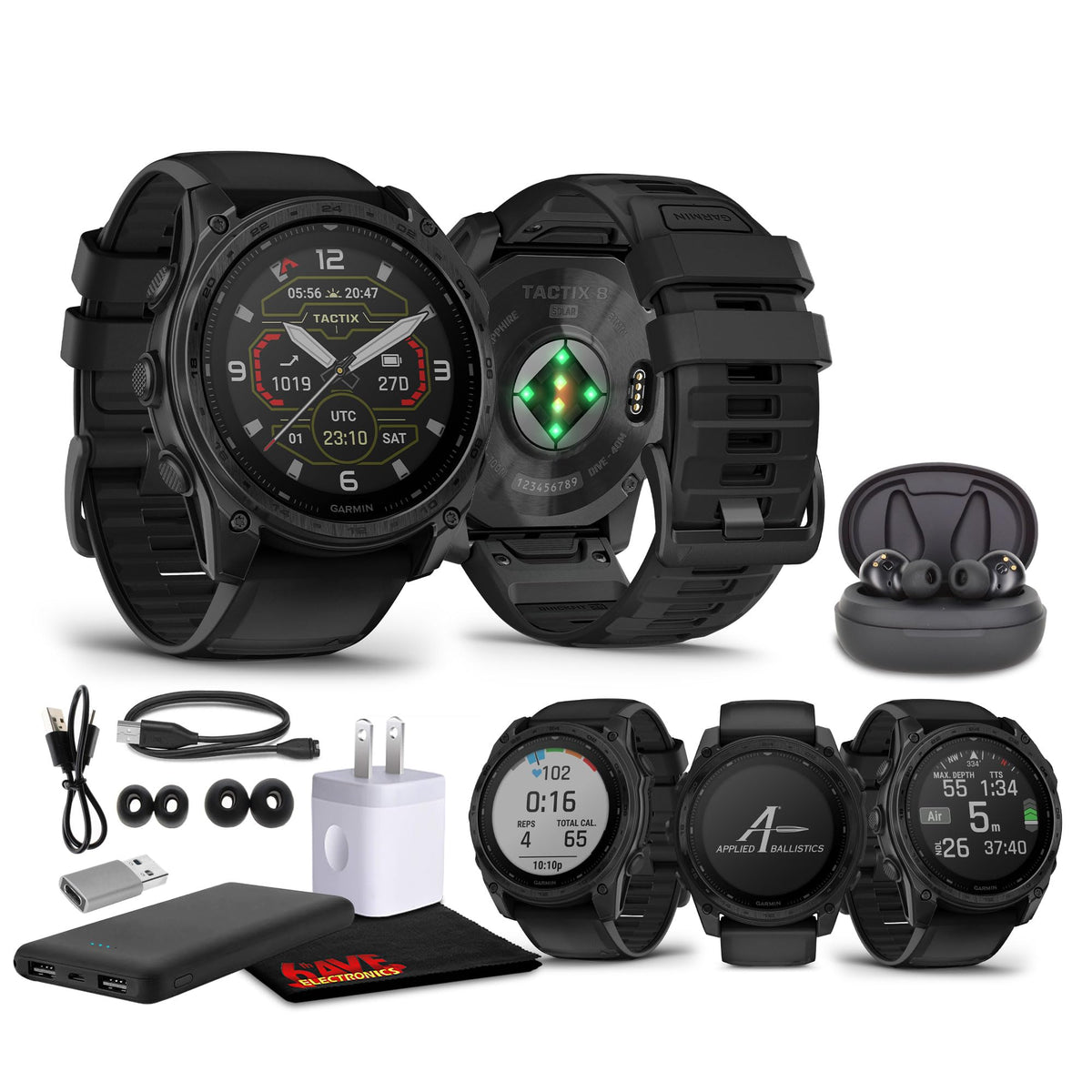 Garmin Tactix 8 51Mm Solar Charged Display Smart Watch, Built-In Flashlight, 48 Days Battery Life, Premium Tactical Gps Smartwat