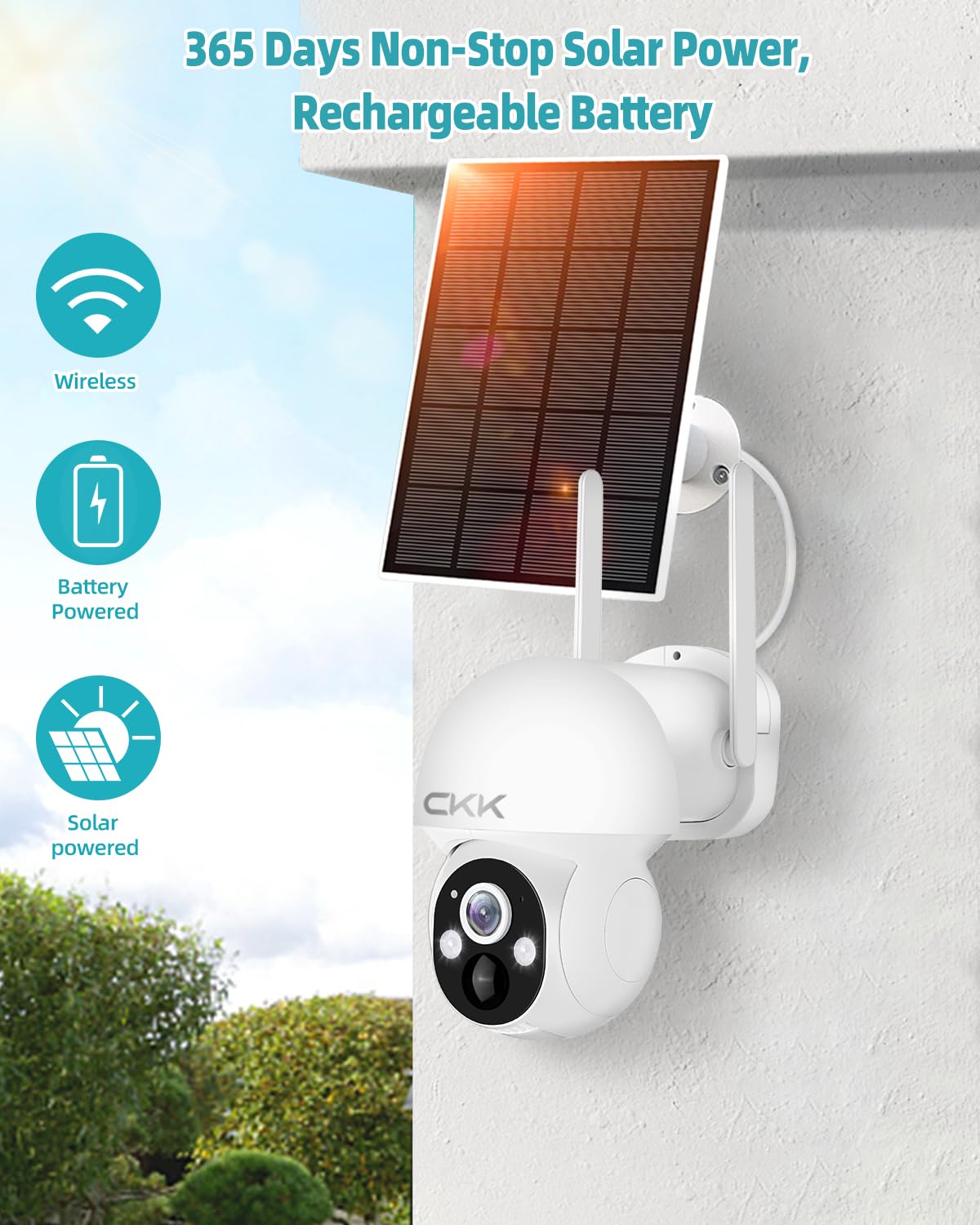2.5K Family Safety System,Solar Security Cameras Wireless Outdoor,4 Cameras Kit With Full Color Night Vision,360� View,2.4Ghz Wifi Camera,2 Way Audio,Spotlight Camera,128G Local Storage,No Monthly Fee