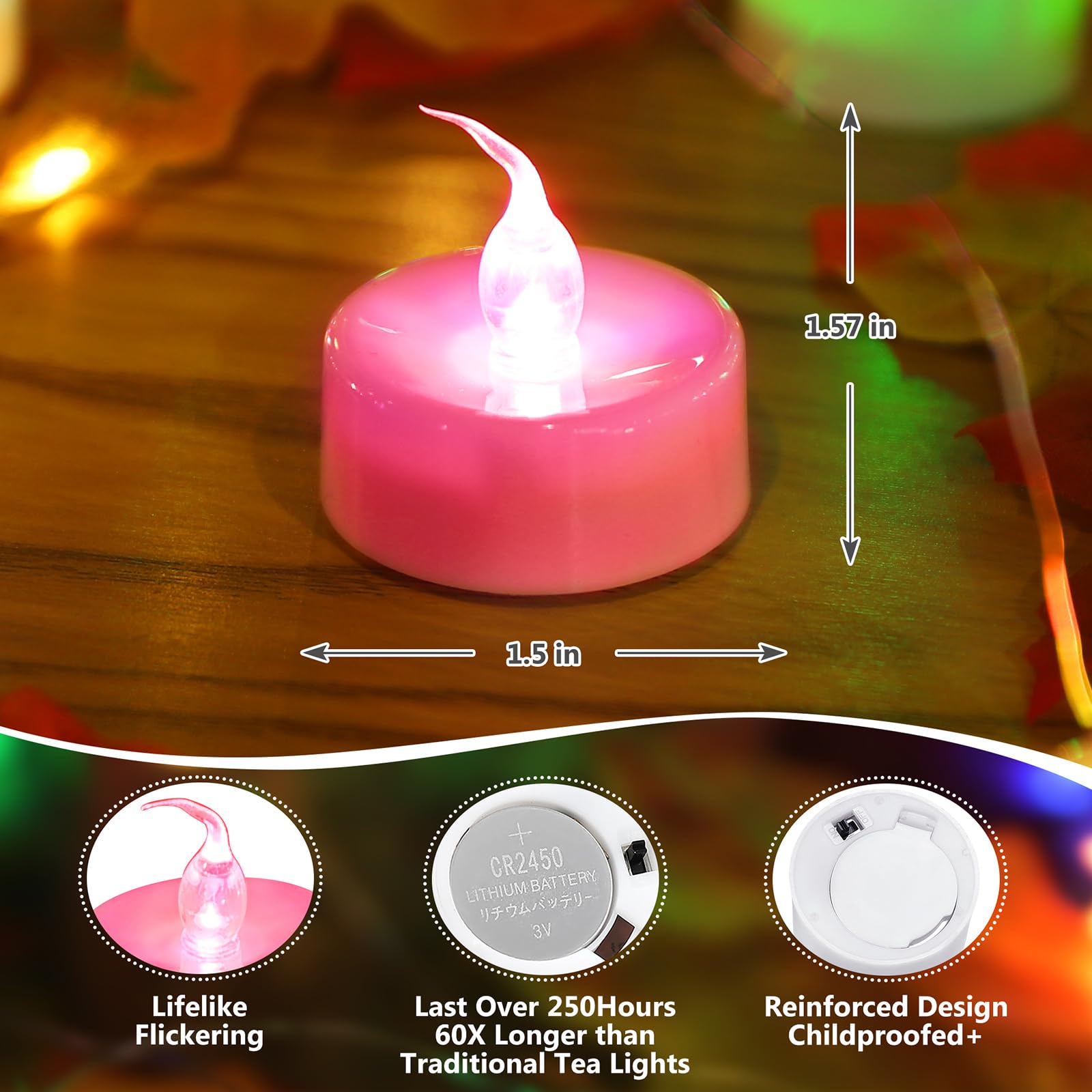 Topstone Color Changing Led Tealight Candles With Remote Control And Timer,Battery Operated Flameless Candle, Votive Candles,Ele