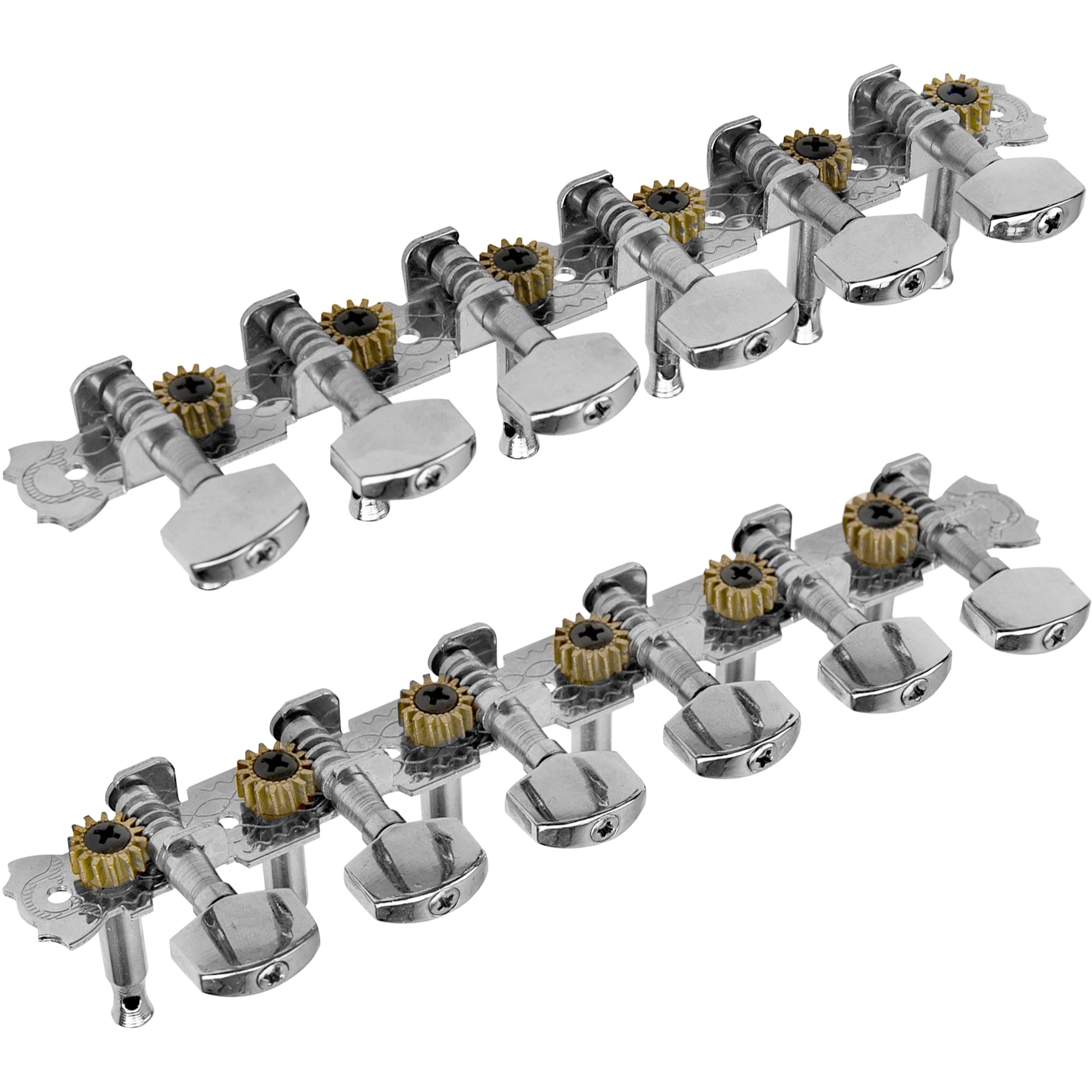 Yootones 12 String Guitar Metal Tuning Pegs Machine Heads Tuning Keys 6R6L Tuners 1:14 Compatible With 12 String Acoustic Guitar