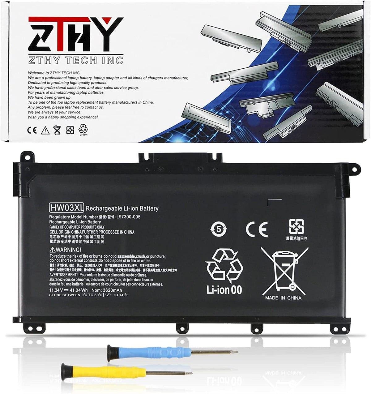 Zthy Hw03Xl L97300 005 Battery Replacement For Hp Pavilion 15 Eg 15 Eh 15Z Eh 17 Cn 17T Cn 17 Cp 17Z Cp100 17S Cu 15T Eg100 15Z 