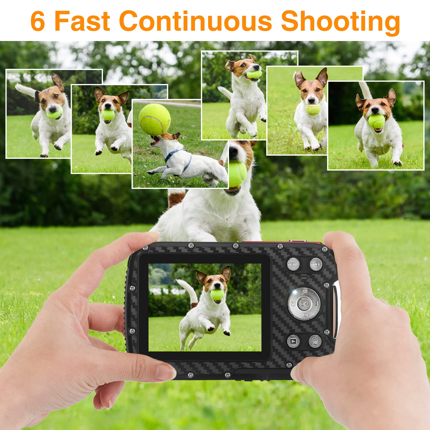 Waterproof Digital Camera,17 Ft Underwater Camera 2.8'' Lcd Hd1080P 30Mp Kids Video Camcorder With 32G Card And Rechargeable Bat