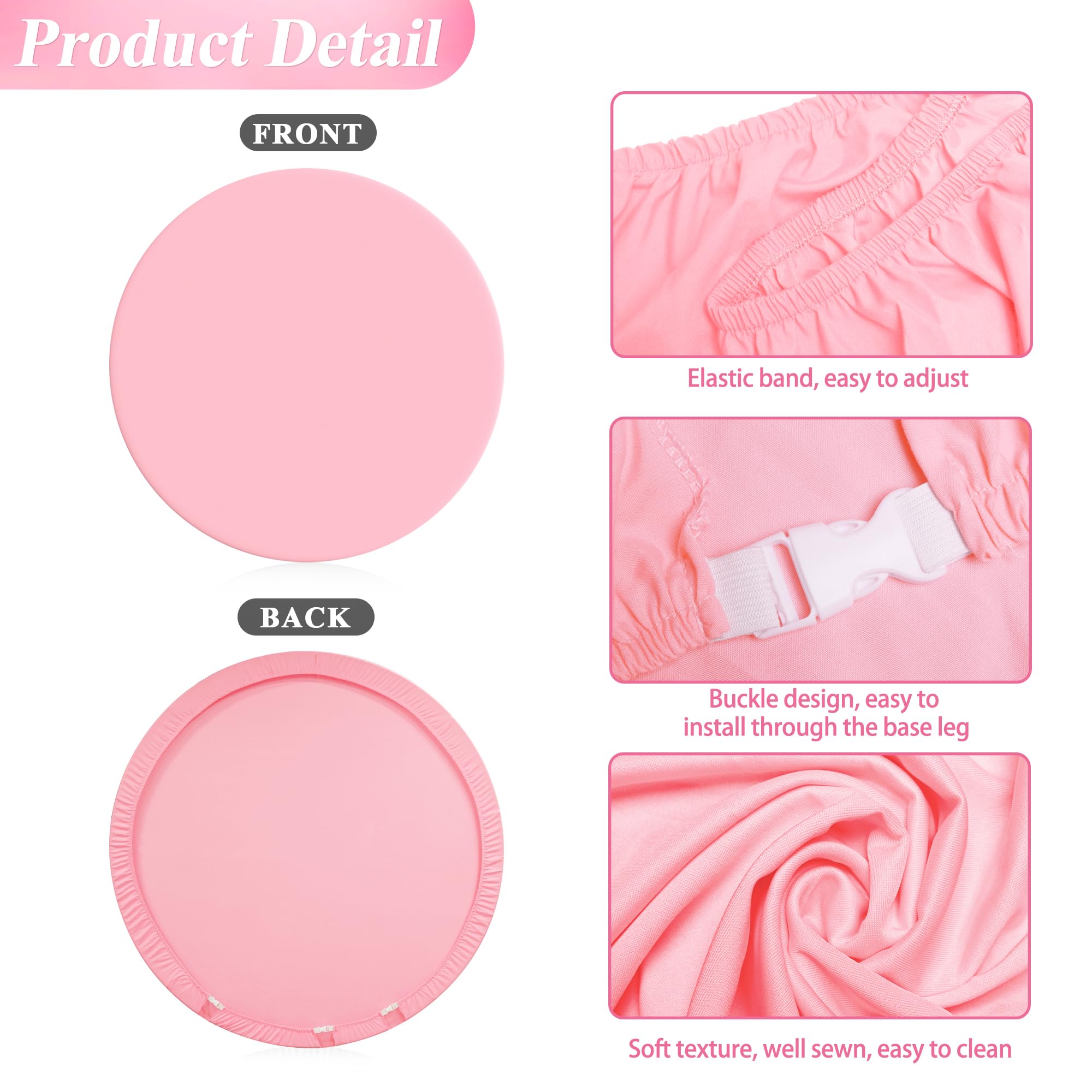 Wokceer Pink 6.6Ft Round Arch Polyester Backdrop Cover For Wedding, Party & Ceremony Decor