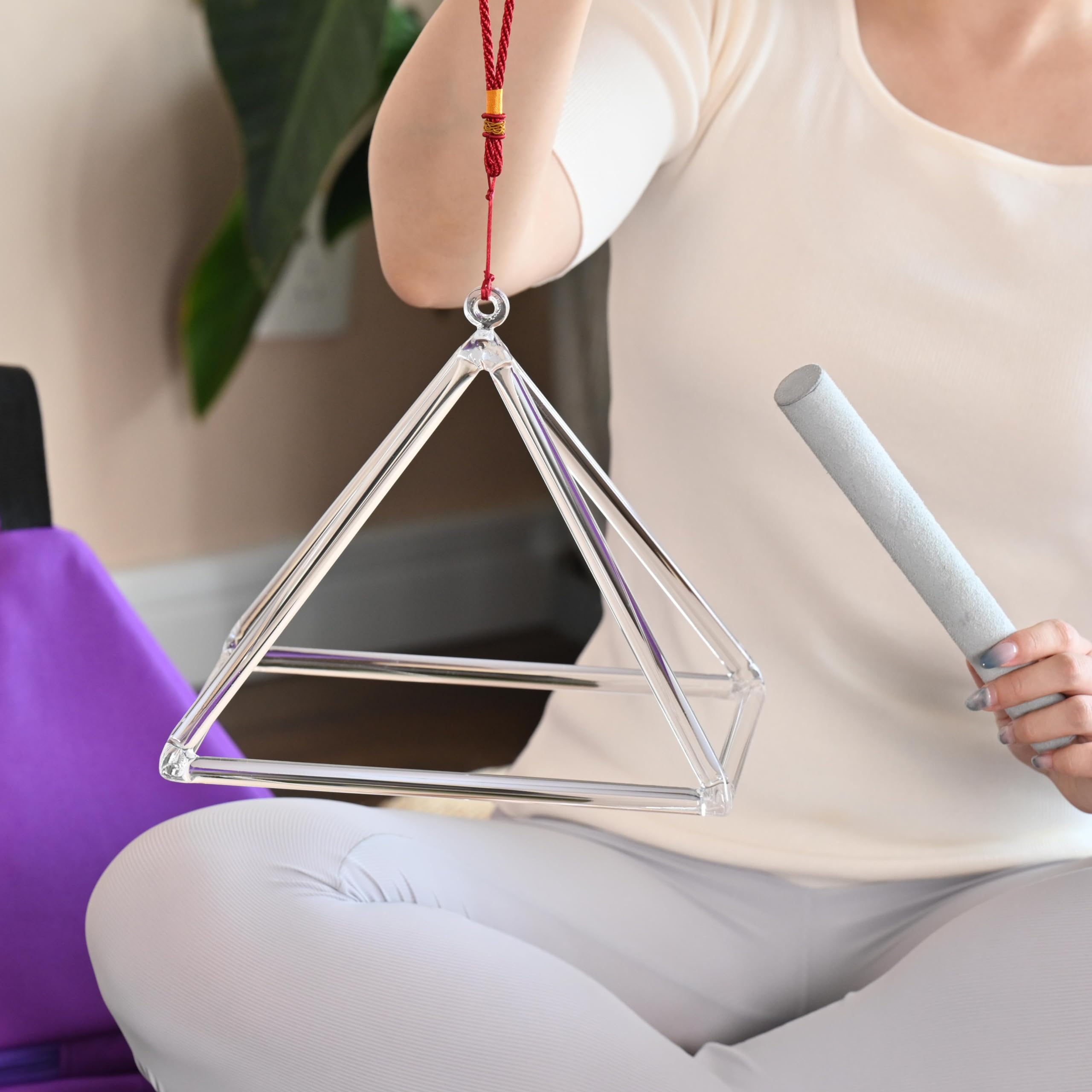 Cvnc 10 Inch Quartz Crystal Singing Pyramid Healing Musical Instrument + Carry Case Bag Powerful Energy