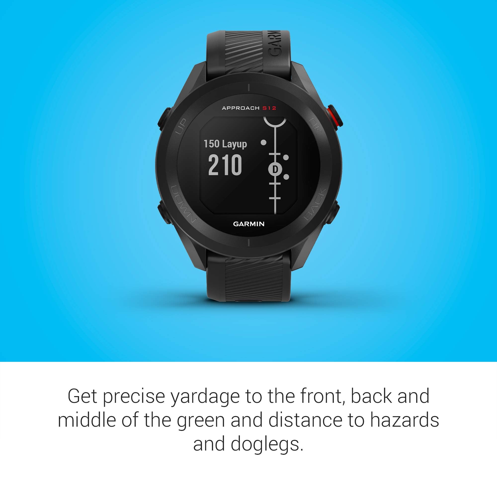 Garmin Approach S12, Easy-To-Use Gps Golf Watch, 42K+ Preloaded Courses, Black, 010-02472-00