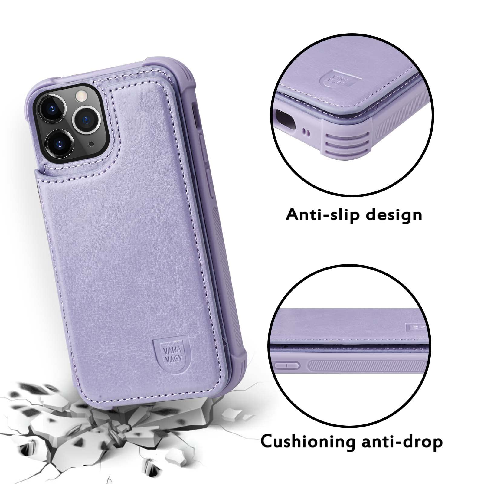 Vanavagy Wallet Case Compatible For Iphone 14 Pro Max For Women Men,Pu Leather Flip Folio Phone Case Cover Fits Magnetic Car Mou